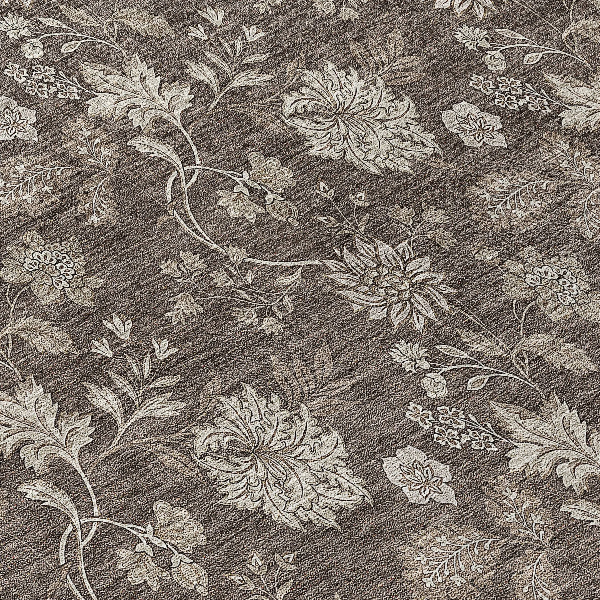 Machine Washable Indoor/ Outdoor Chantille Floral Farmhouse Rug