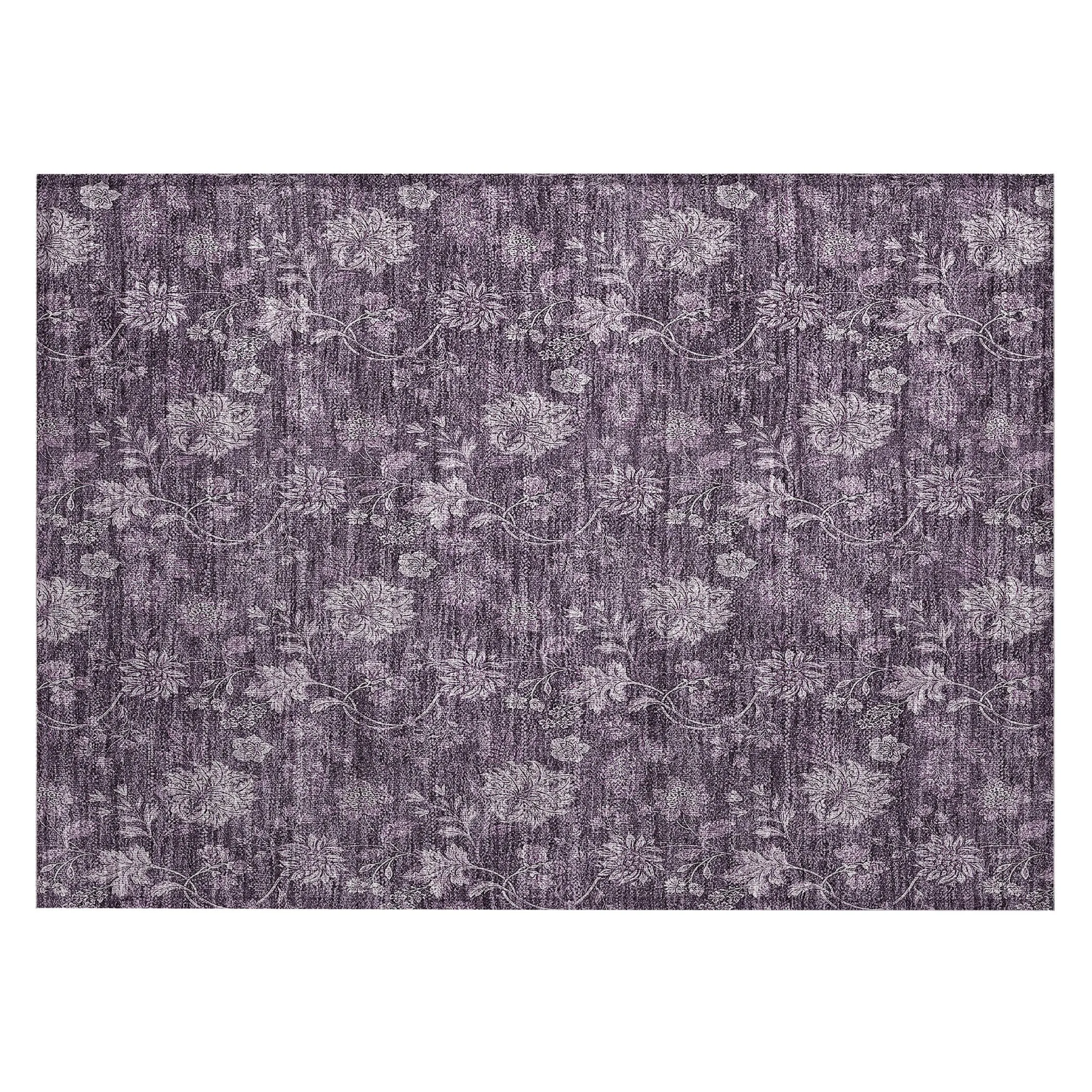 Machine Washable Indoor/ Outdoor Chantille Floral Farmhouse Rug