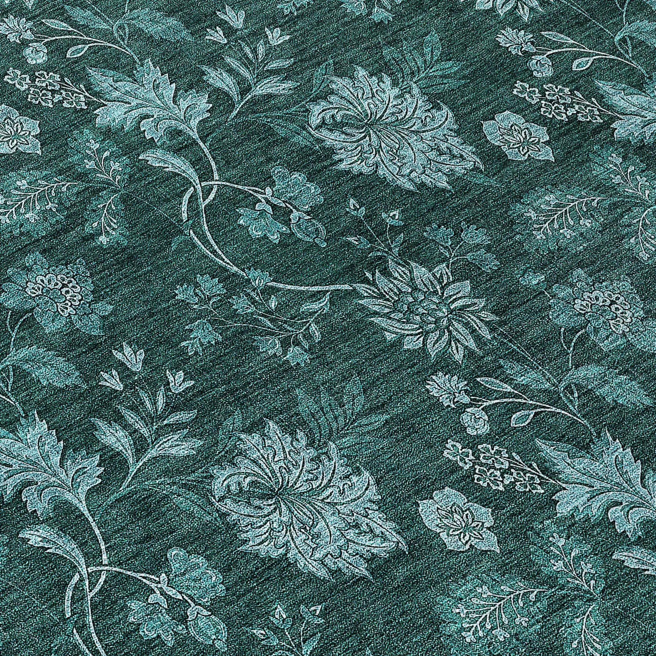 Machine Washable Indoor/ Outdoor Chantille Floral Farmhouse Rug