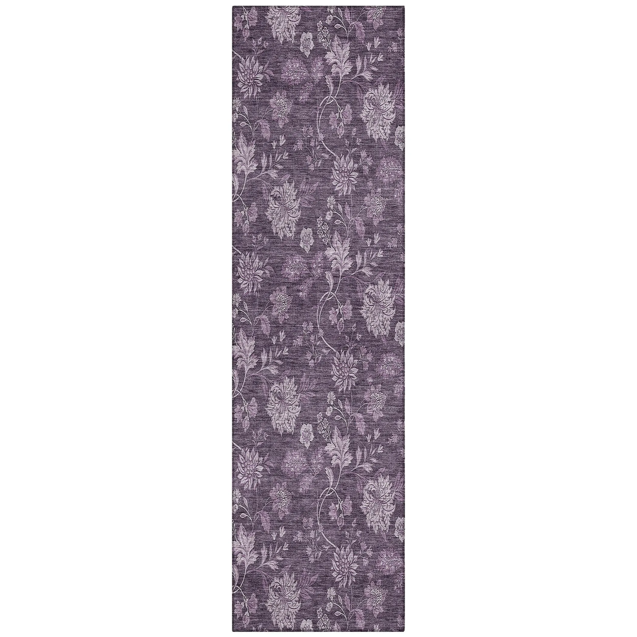 Machine Washable Indoor/ Outdoor Chantille Floral Farmhouse Rug