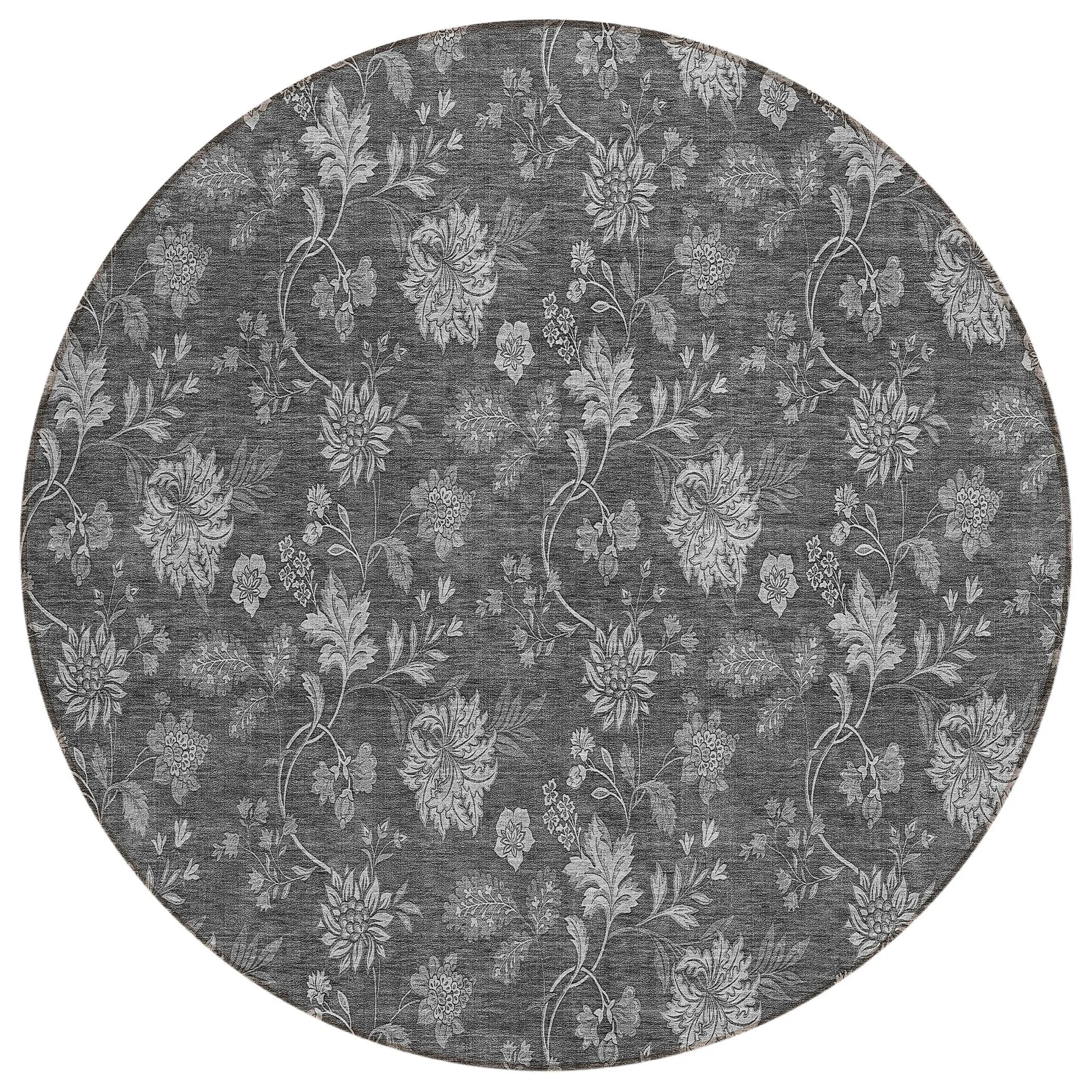 Machine Washable Indoor/ Outdoor Chantille Floral Farmhouse Rug