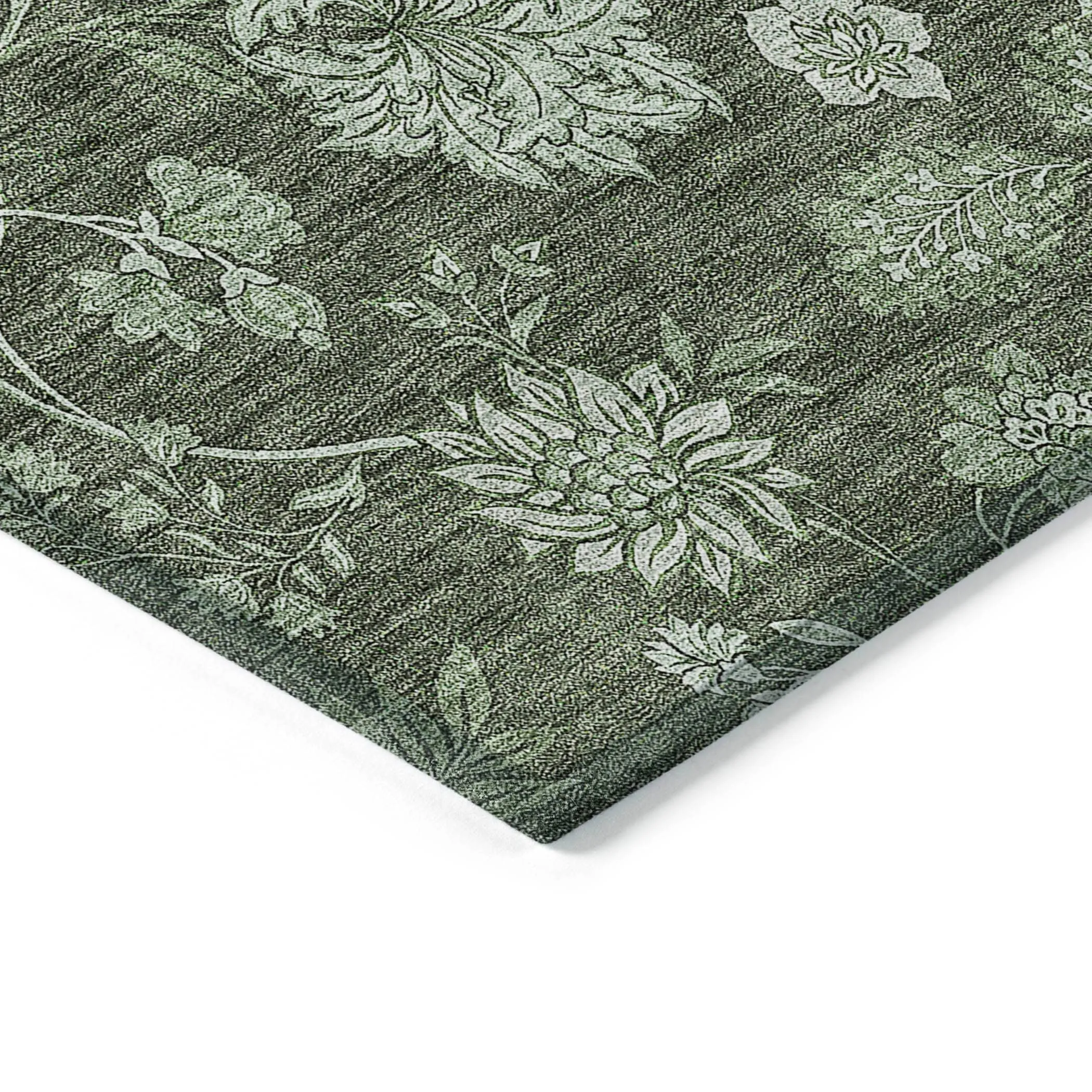 Machine Washable Indoor/ Outdoor Chantille Floral Farmhouse Rug