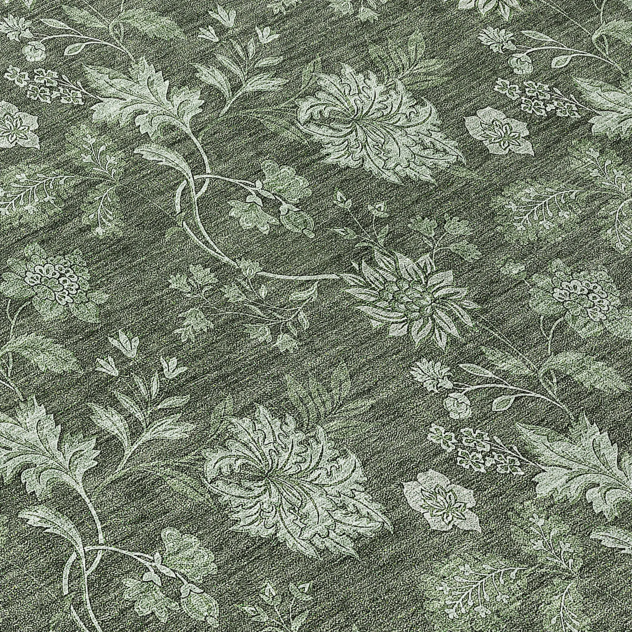 Machine Washable Indoor/ Outdoor Chantille Floral Farmhouse Rug