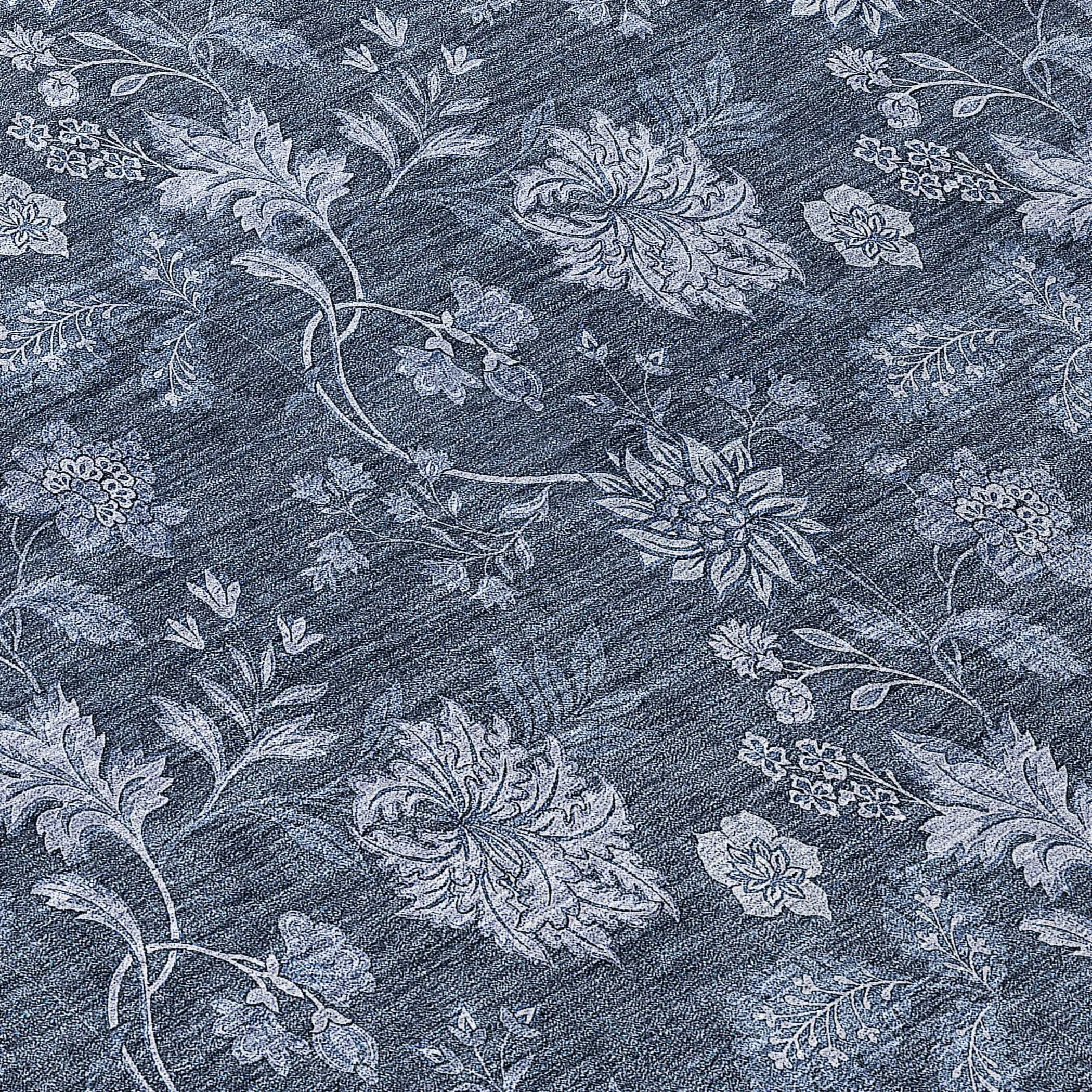 Machine Washable Indoor/ Outdoor Chantille Floral Farmhouse Rug