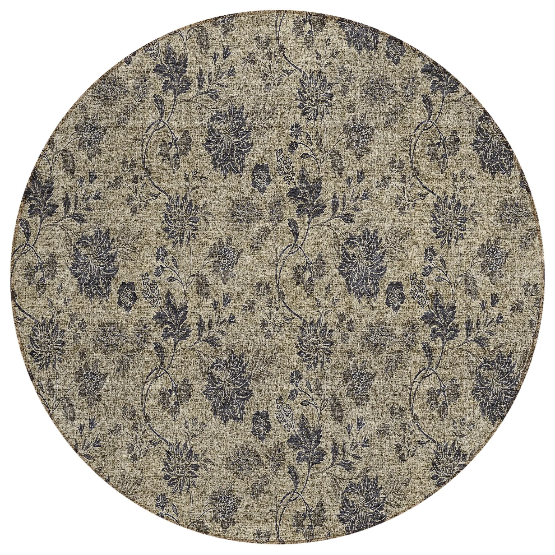 Machine Washable Indoor/ Outdoor Chantille Floral Farmhouse Rug