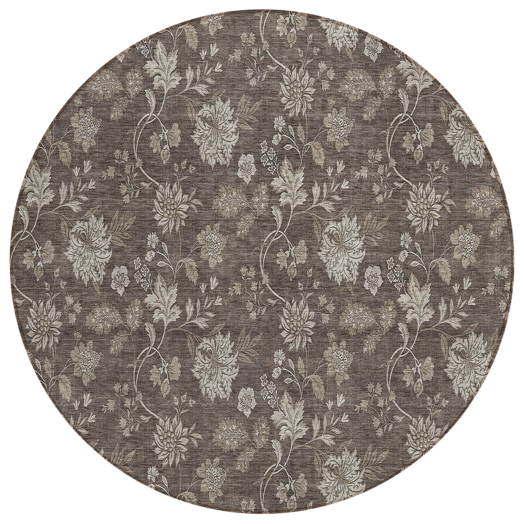Machine Washable Indoor/ Outdoor Chantille Floral Farmhouse Rug