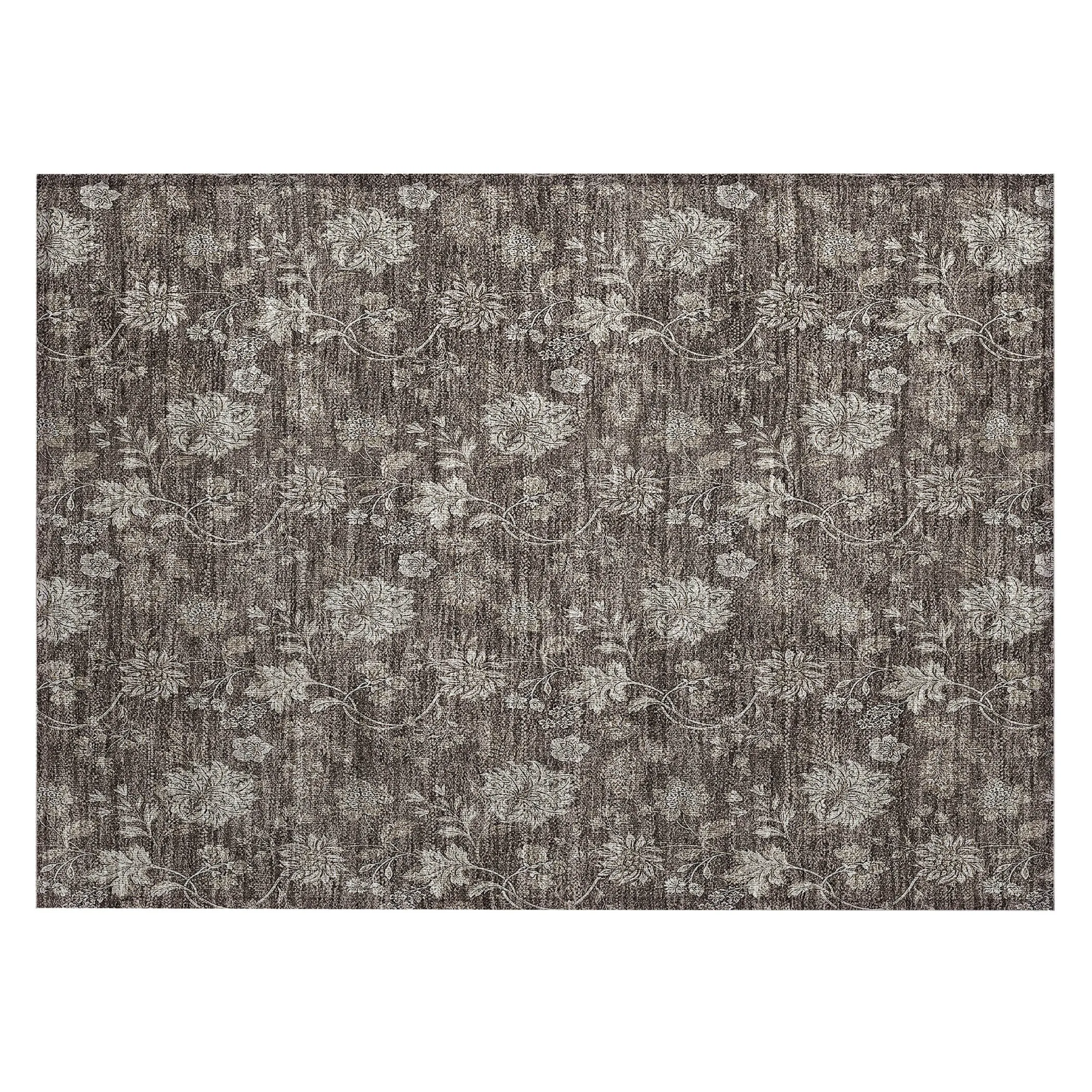 Machine Washable Indoor/ Outdoor Chantille Floral Farmhouse Rug