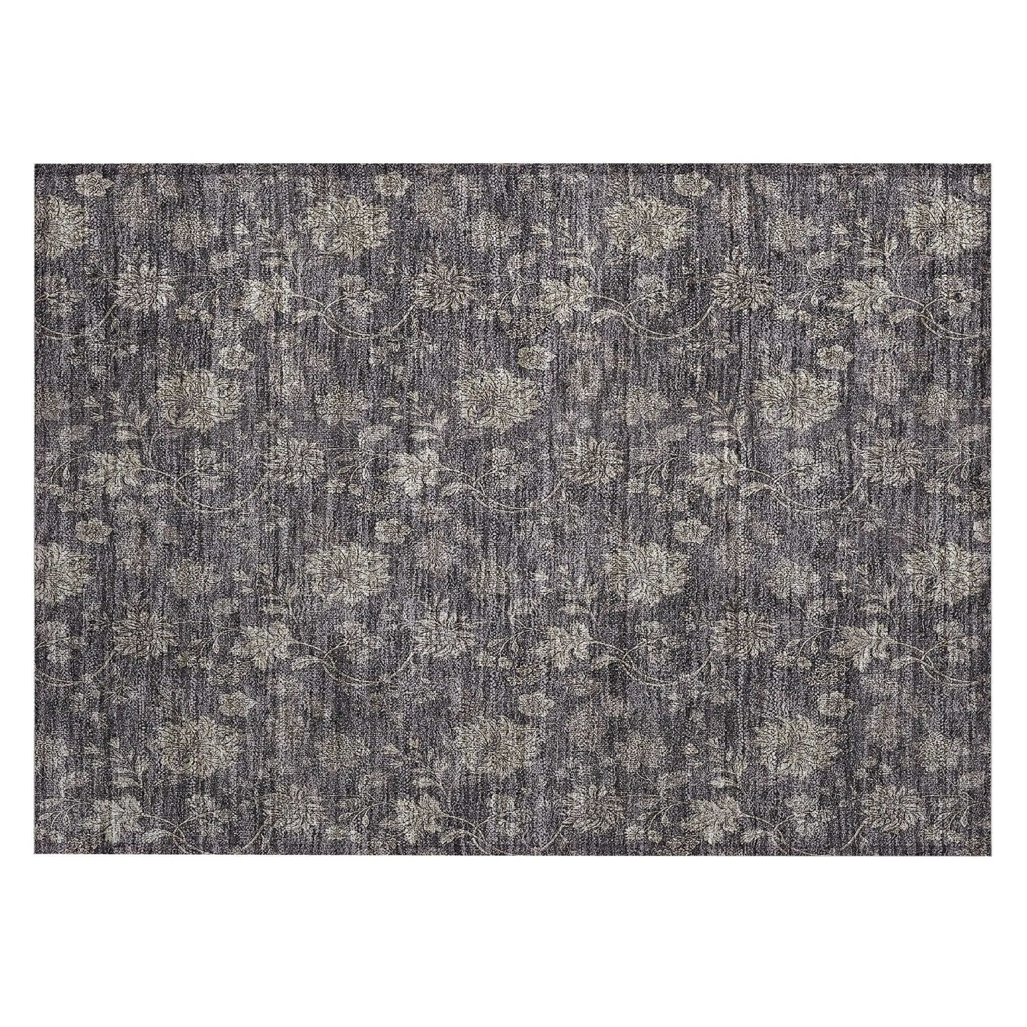 Machine Washable Indoor/ Outdoor Chantille Floral Farmhouse Rug