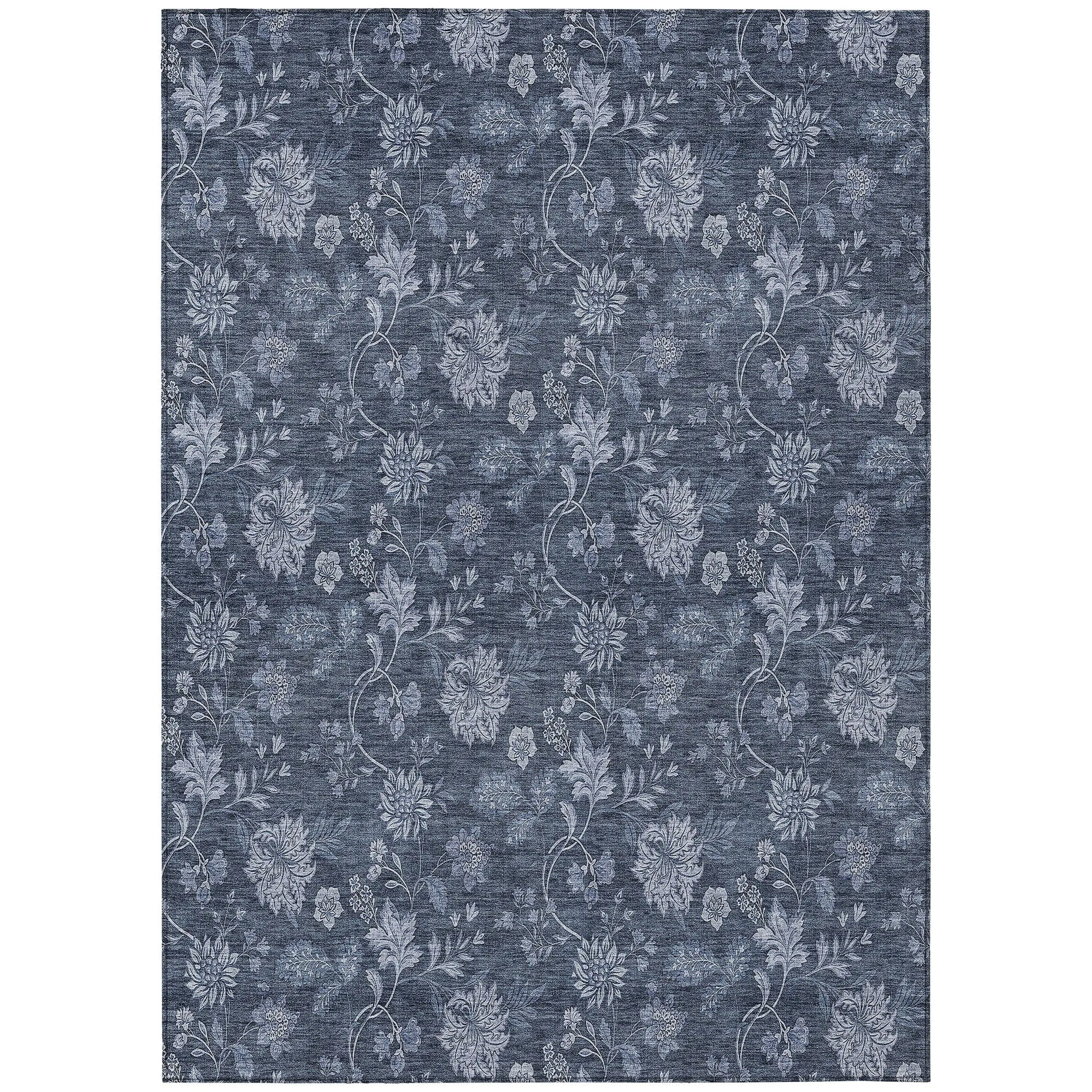 Machine Washable Indoor/ Outdoor Chantille Floral Farmhouse Rug
