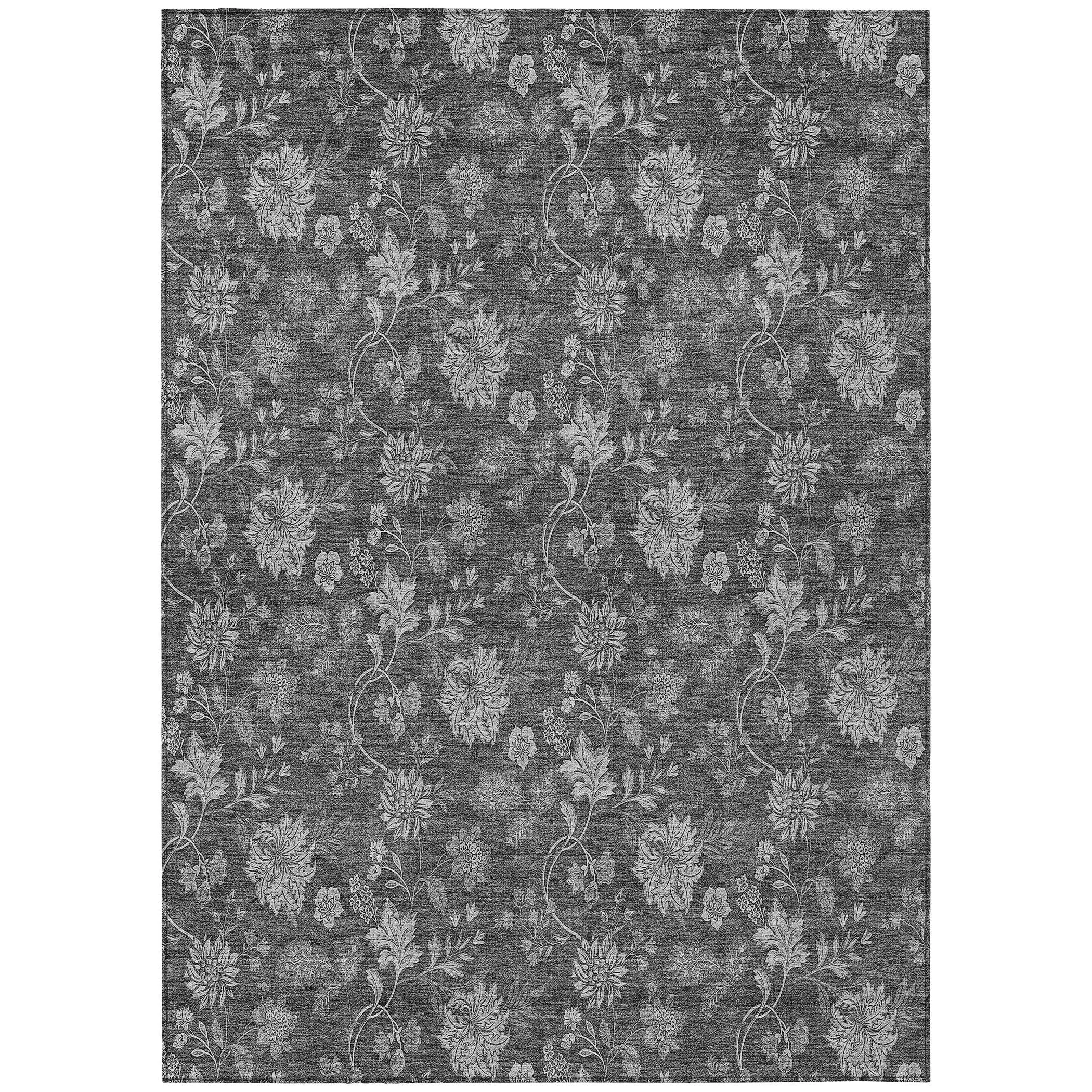 Machine Washable Indoor/ Outdoor Chantille Floral Farmhouse Rug