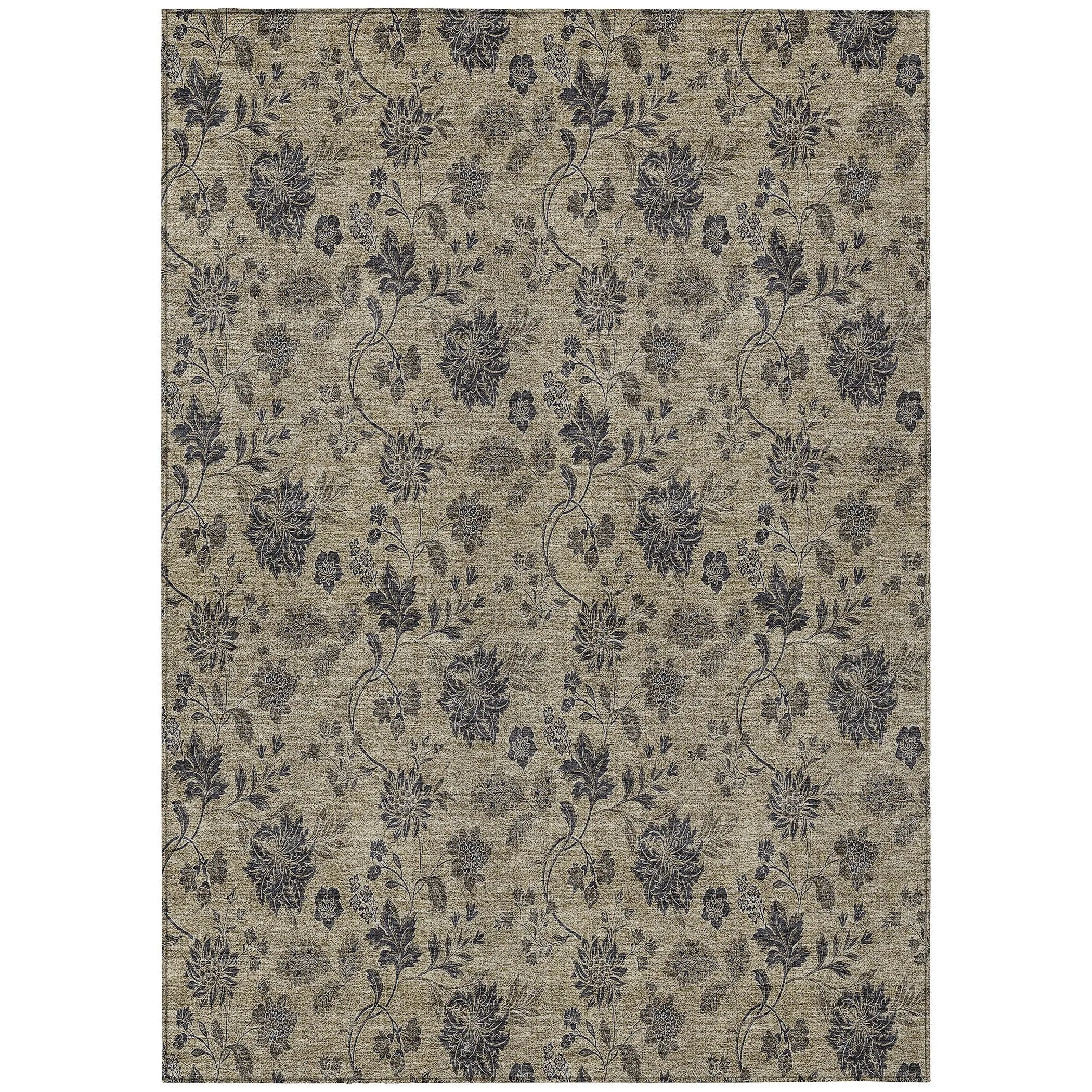 Machine Washable Indoor/ Outdoor Chantille Floral Farmhouse Rug