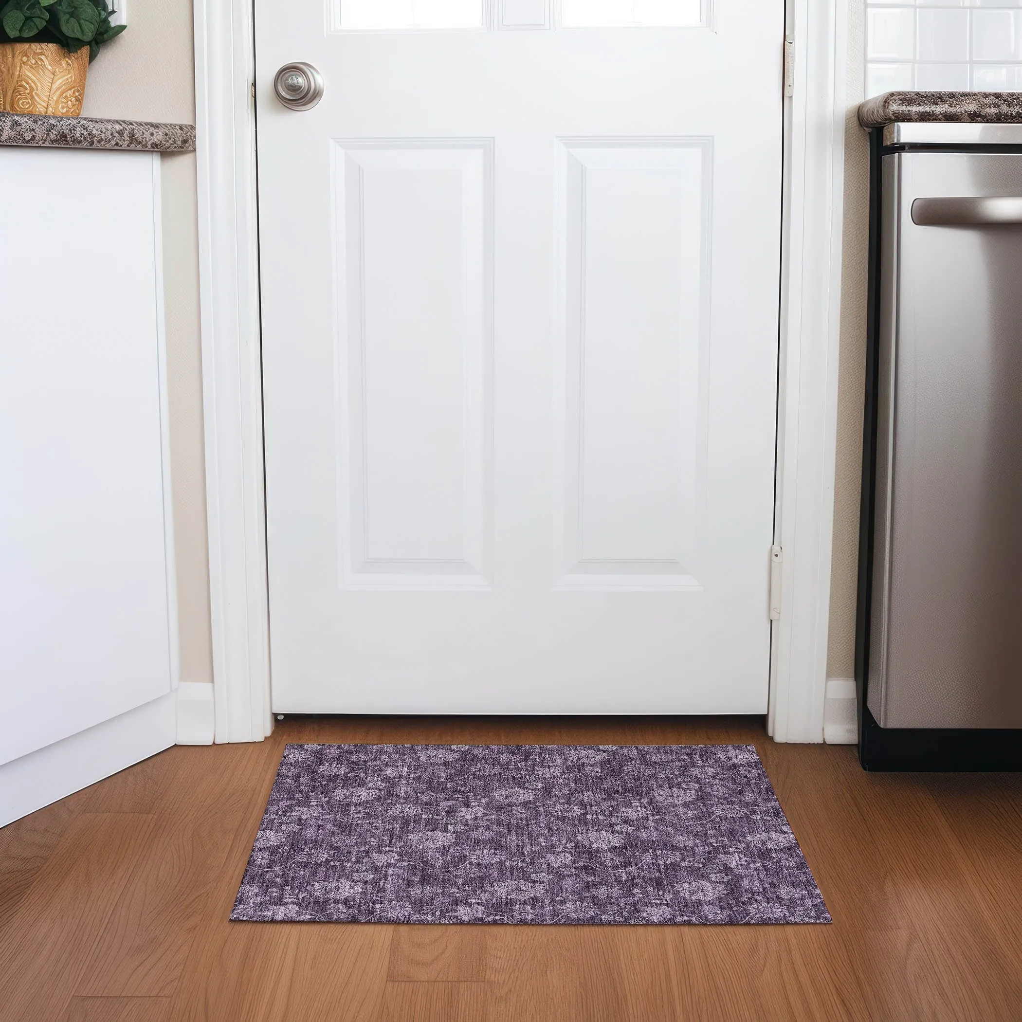 Machine Washable Indoor/ Outdoor Chantille Floral Farmhouse Rug