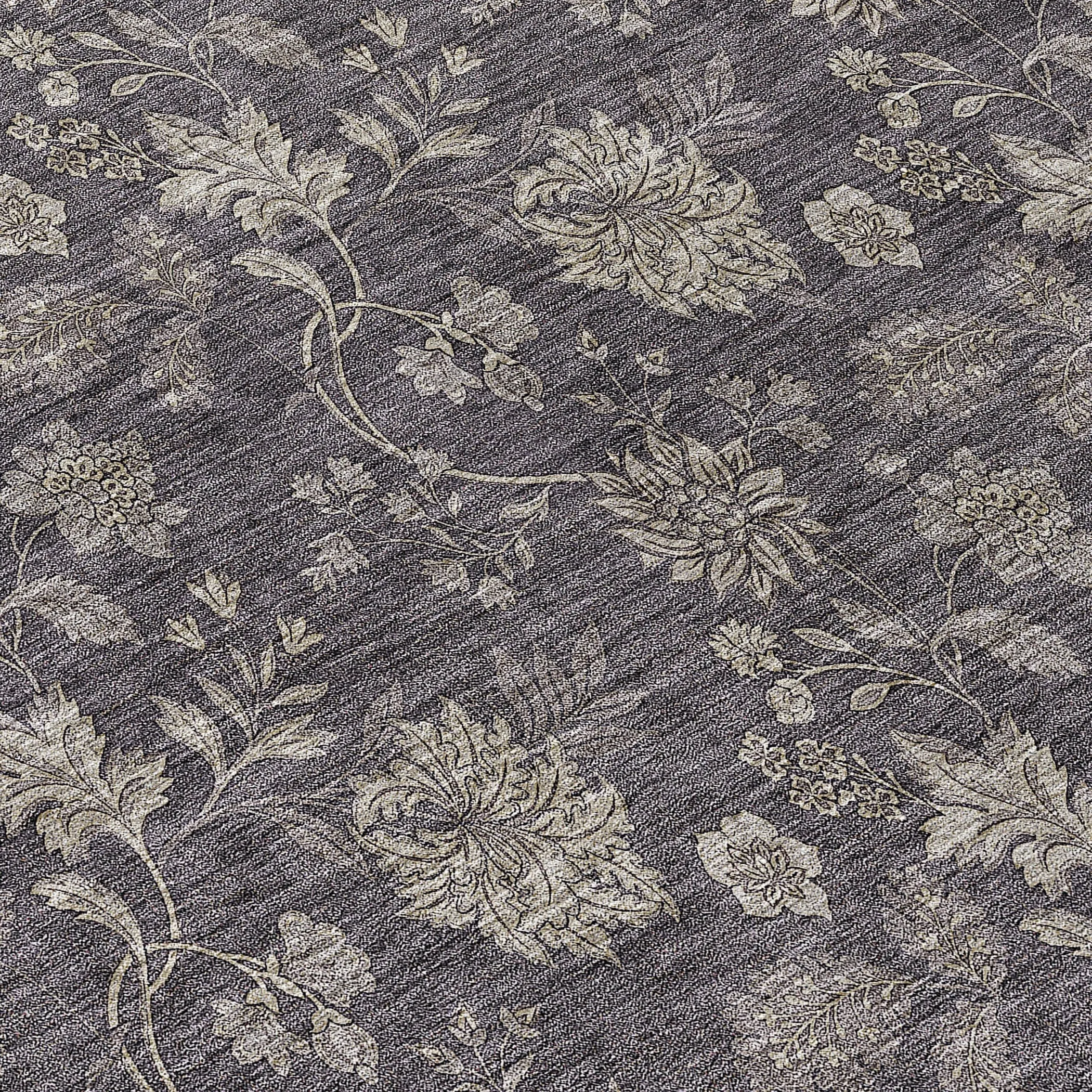 Machine Washable Indoor/ Outdoor Chantille Floral Farmhouse Rug