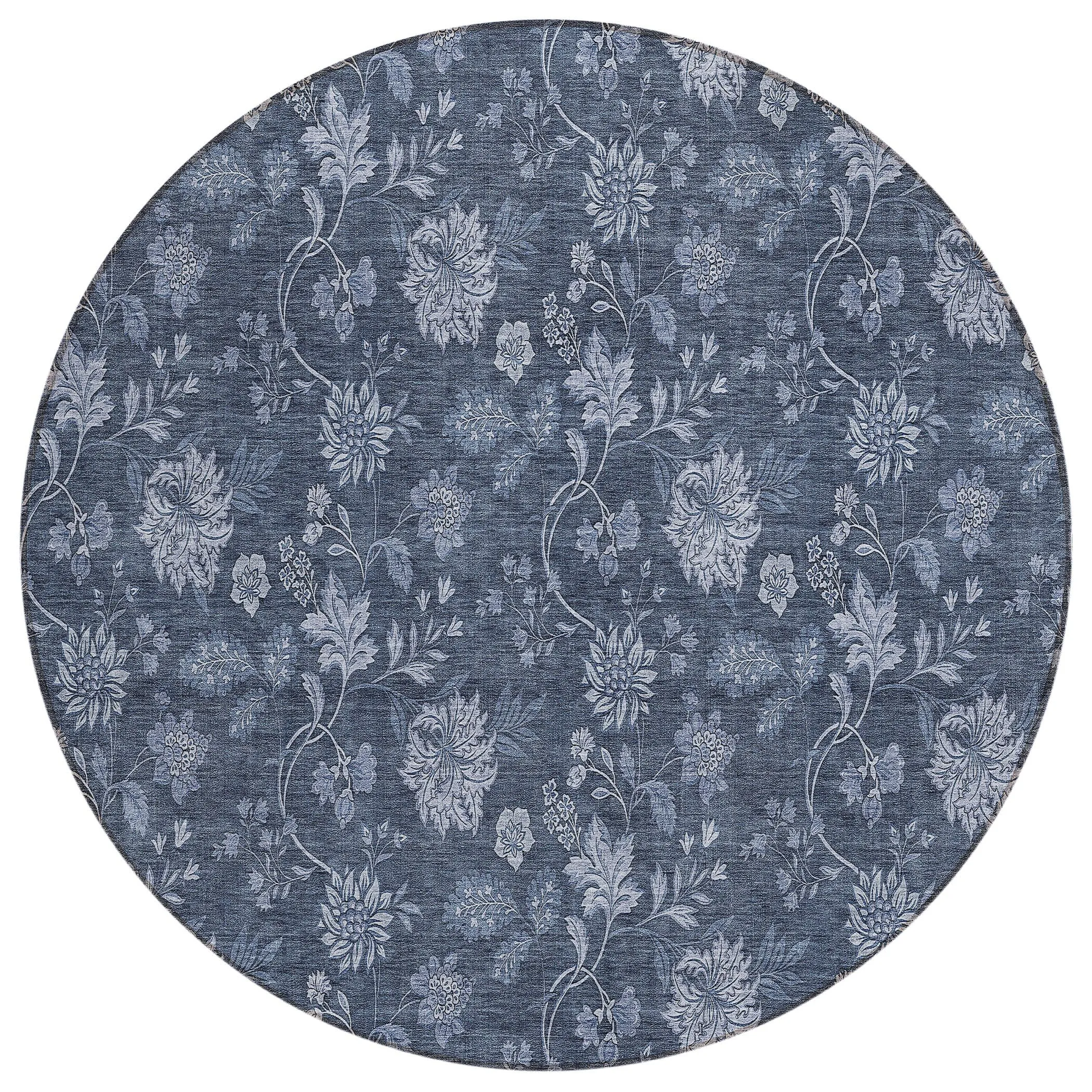 Machine Washable Indoor/ Outdoor Chantille Floral Farmhouse Rug