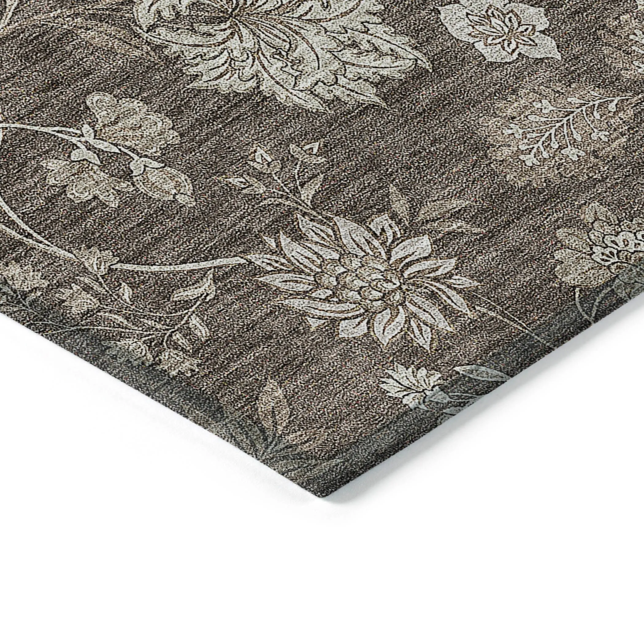 Machine Washable Indoor/ Outdoor Chantille Floral Farmhouse Rug