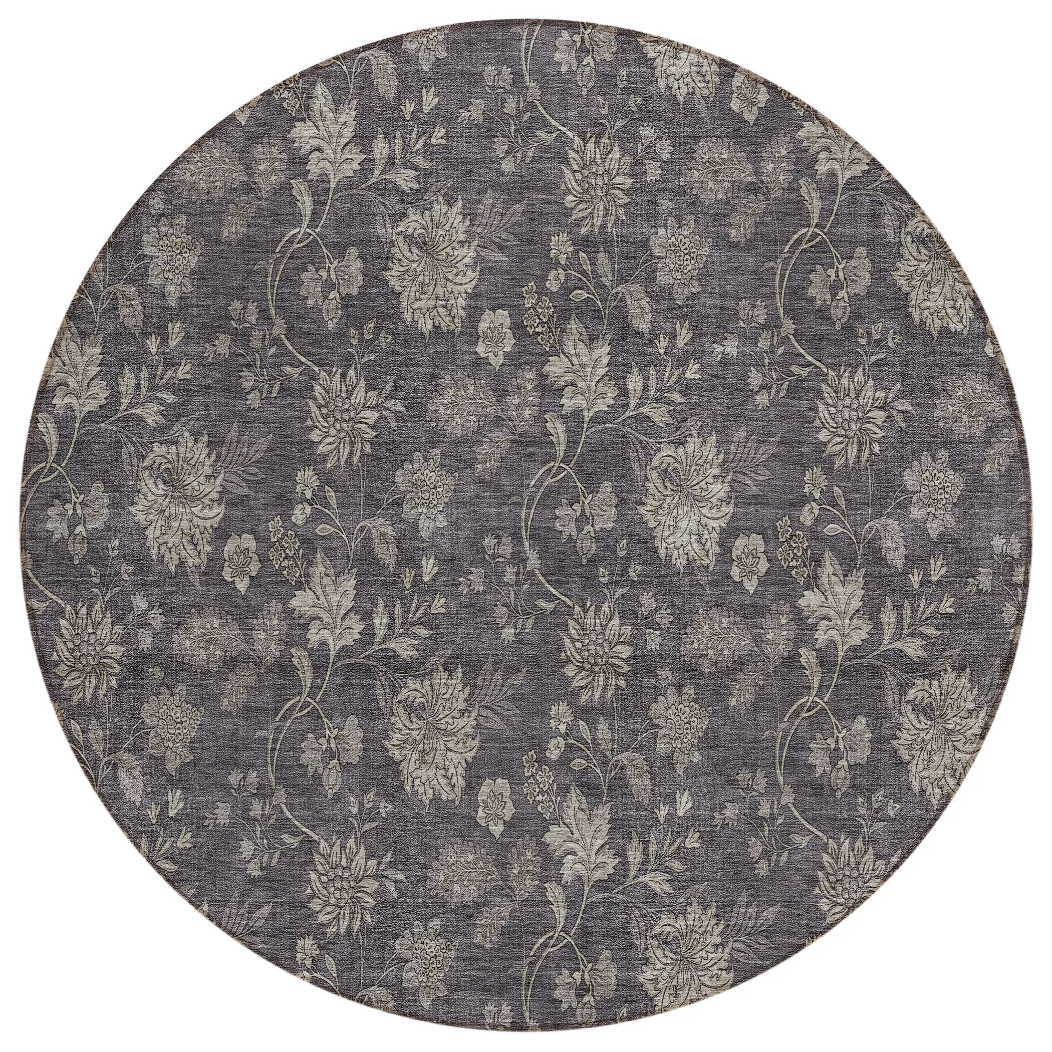 Machine Washable Indoor/ Outdoor Chantille Floral Farmhouse Rug