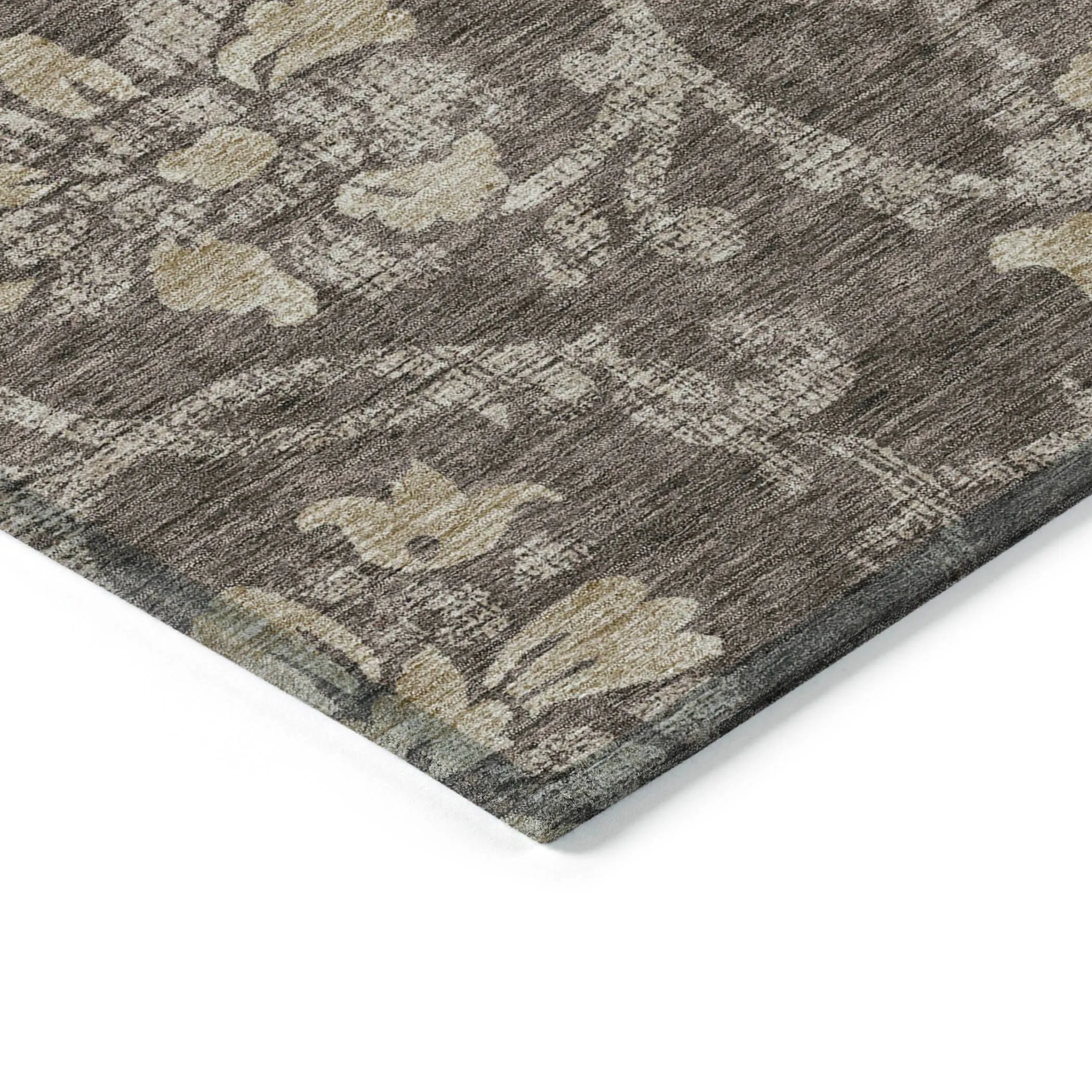 Machine Washable Indoor/ Outdoor Chantille Floral Scroll Rug