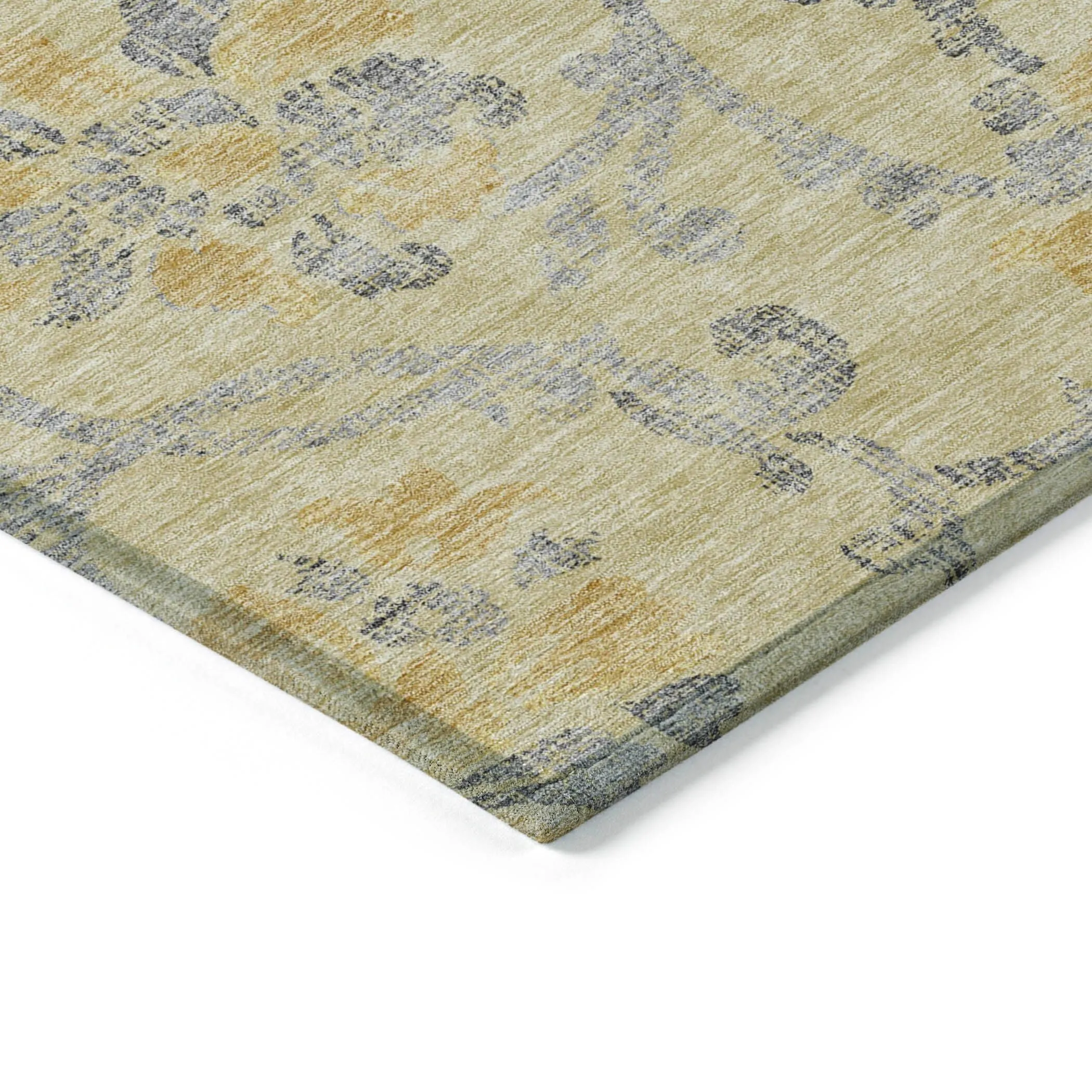 Machine Washable Indoor/ Outdoor Chantille Floral Scroll Rug