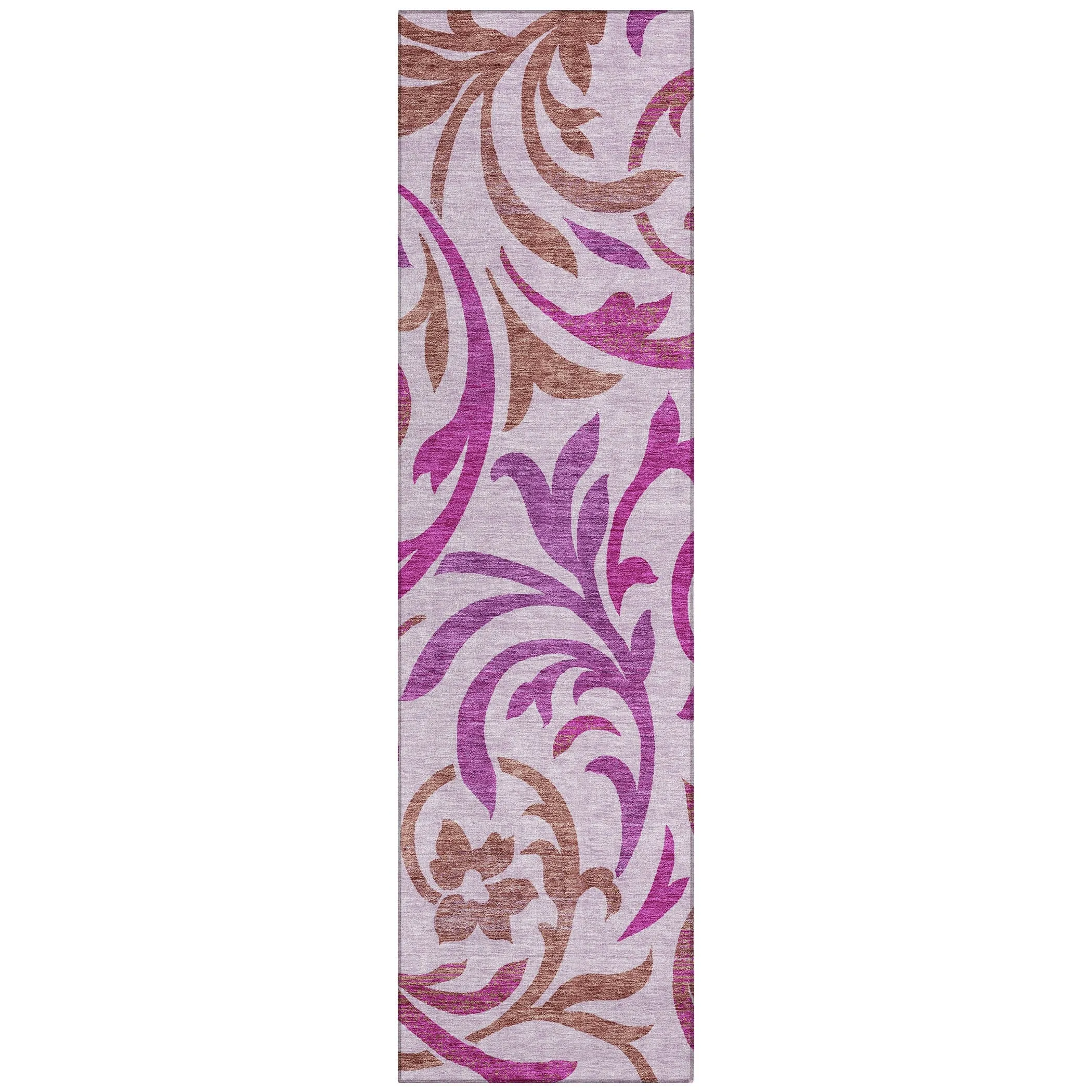 Machine Washable Indoor/ Outdoor Chantille Floral Scroll Rug