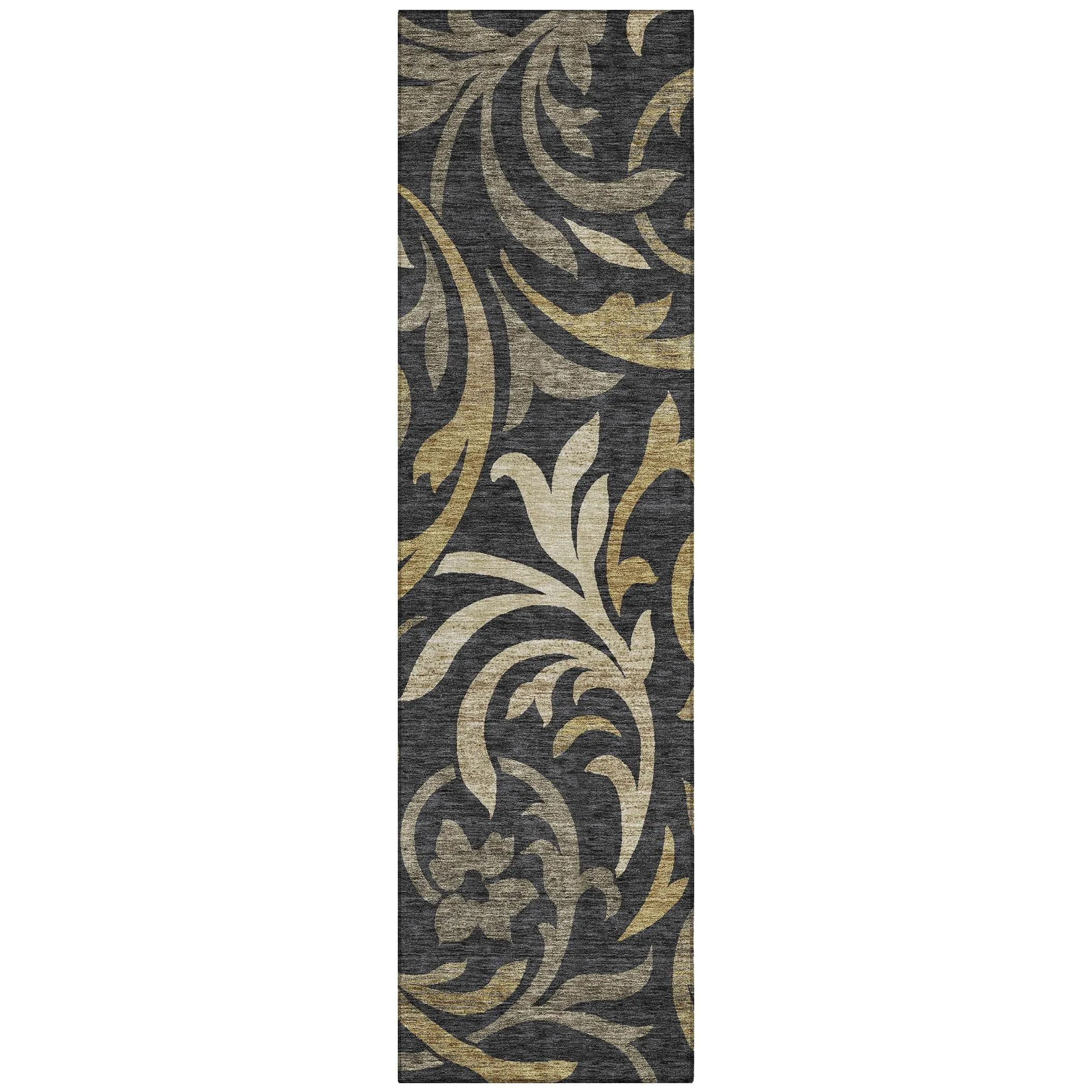 Machine Washable Indoor/ Outdoor Chantille Floral Scroll Rug