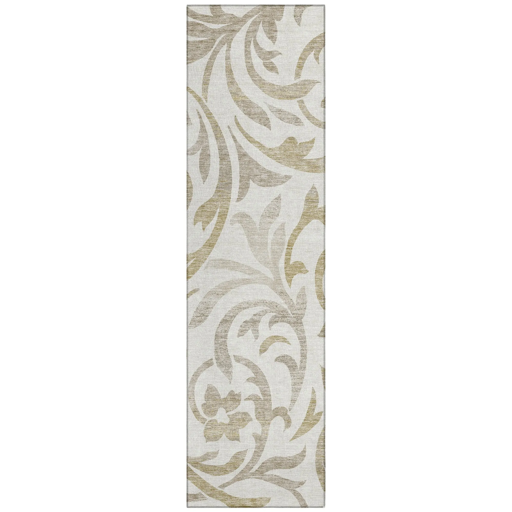 Machine Washable Indoor/ Outdoor Chantille Floral Scroll Rug