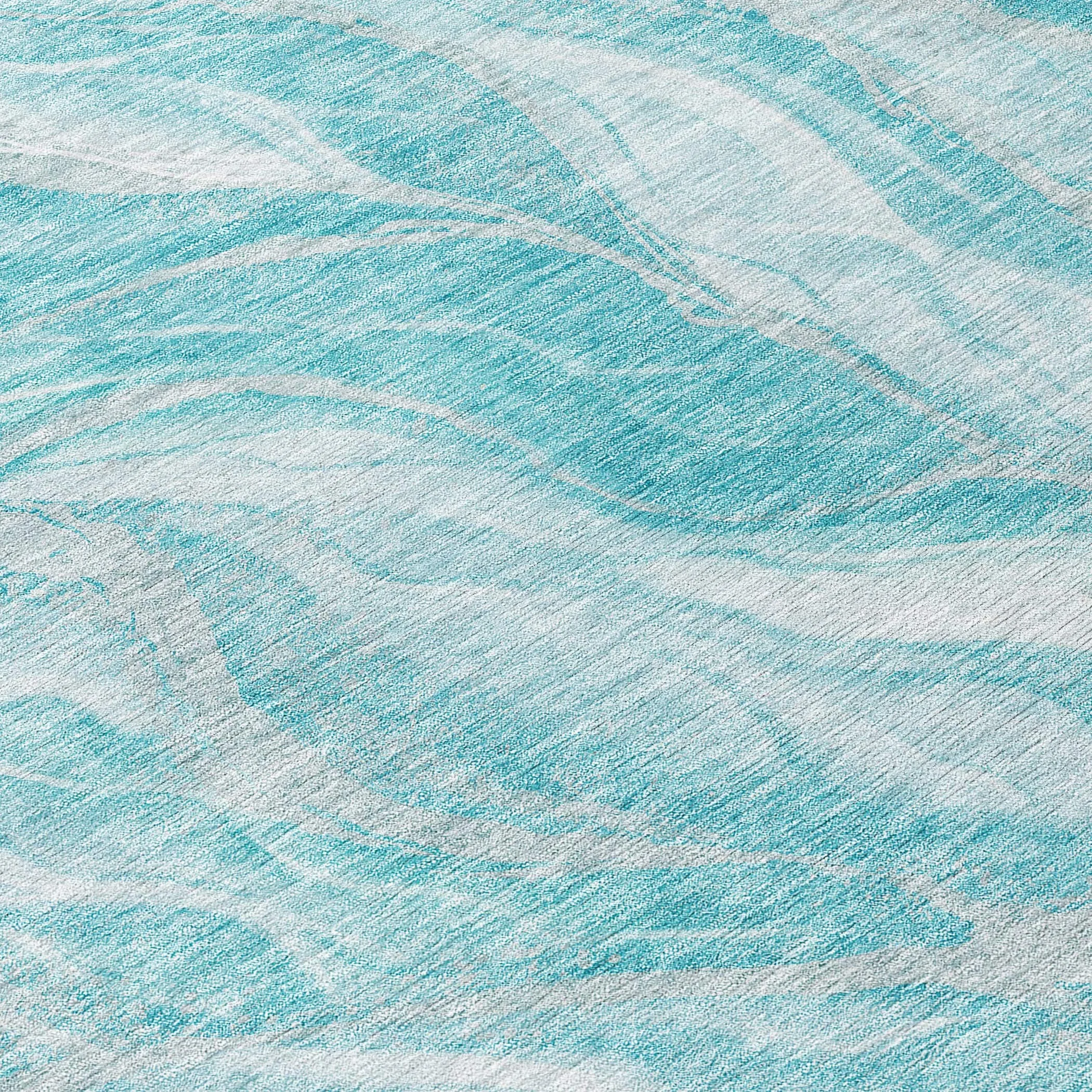 Machine Washable Indoor/ Outdoor Chantille Moden Waves Rug