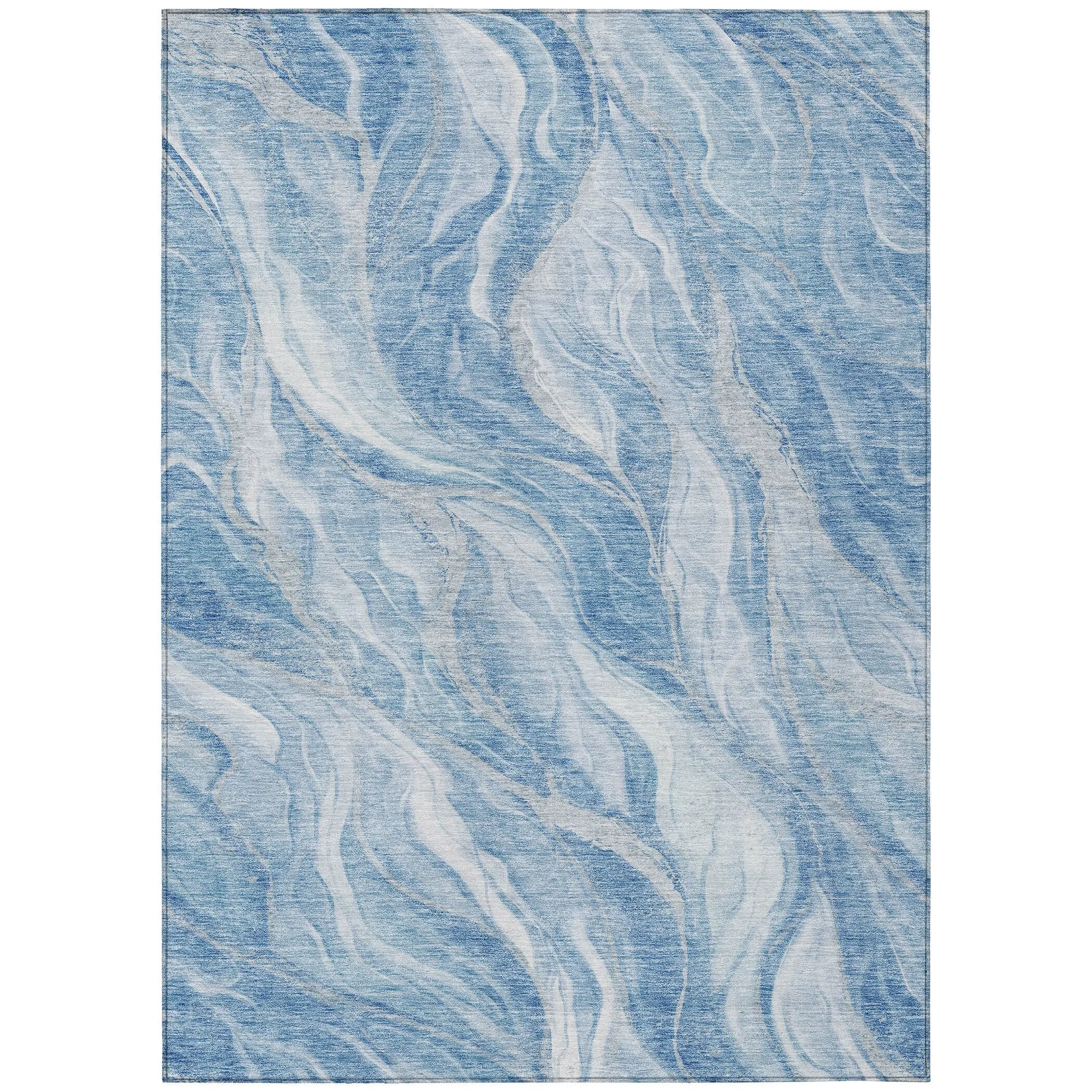 Machine Washable Indoor/ Outdoor Chantille Moden Waves Rug