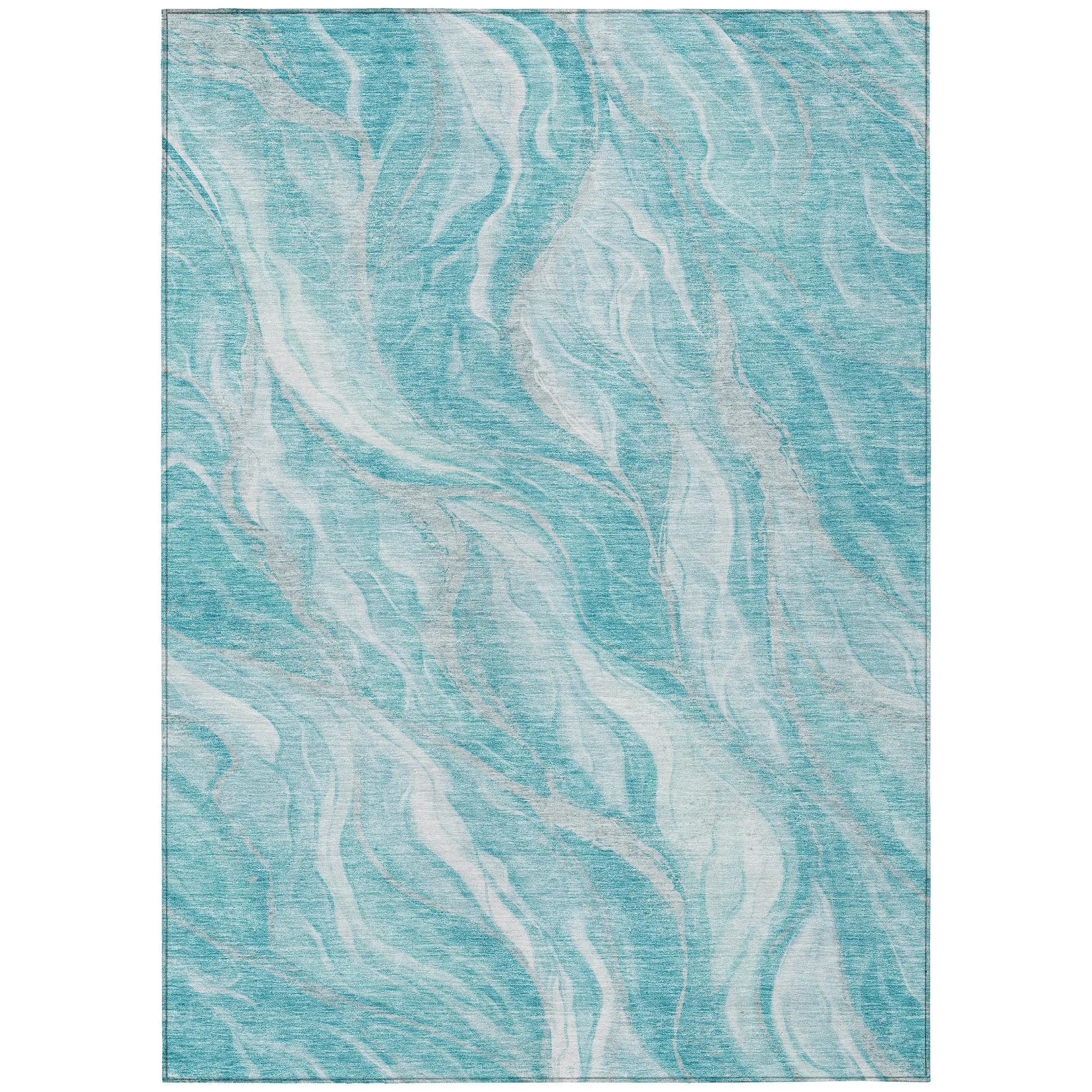 Machine Washable Indoor/ Outdoor Chantille Moden Waves Rug