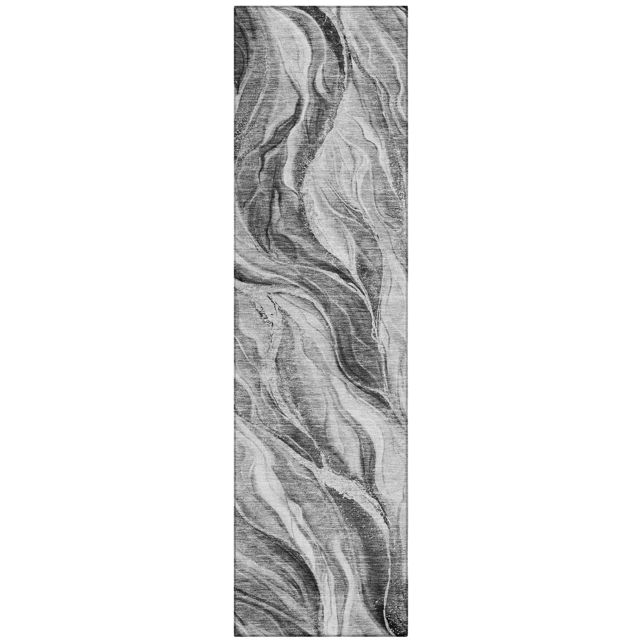 Machine Washable Indoor/ Outdoor Chantille Moden Waves Rug