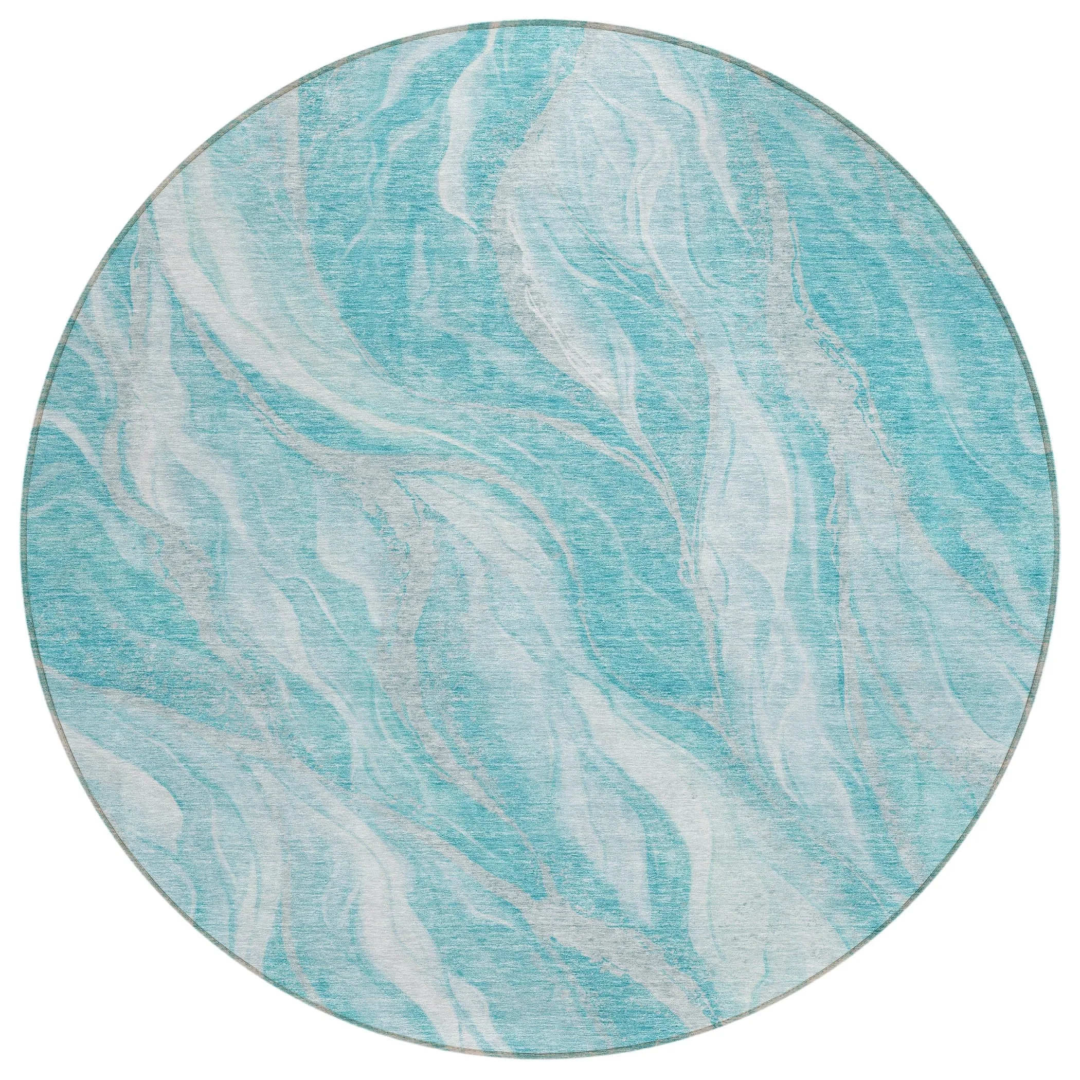 Machine Washable Indoor/ Outdoor Chantille Moden Waves Rug