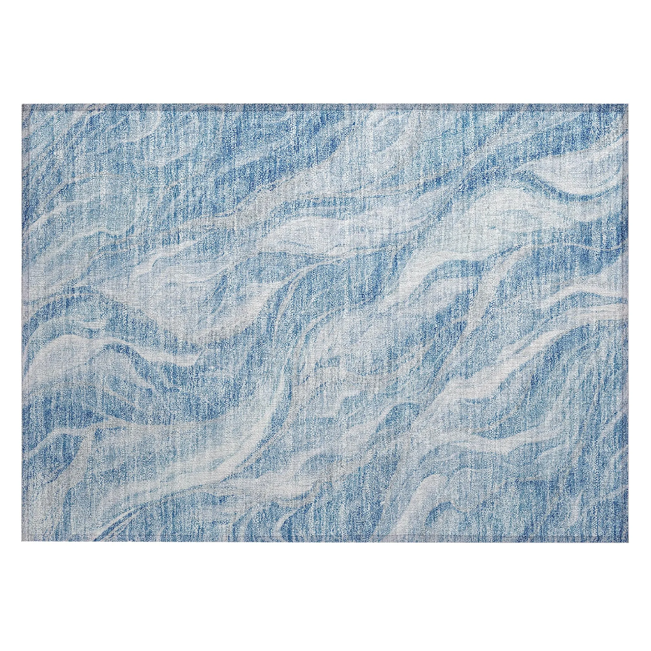 Machine Washable Indoor/ Outdoor Chantille Moden Waves Rug