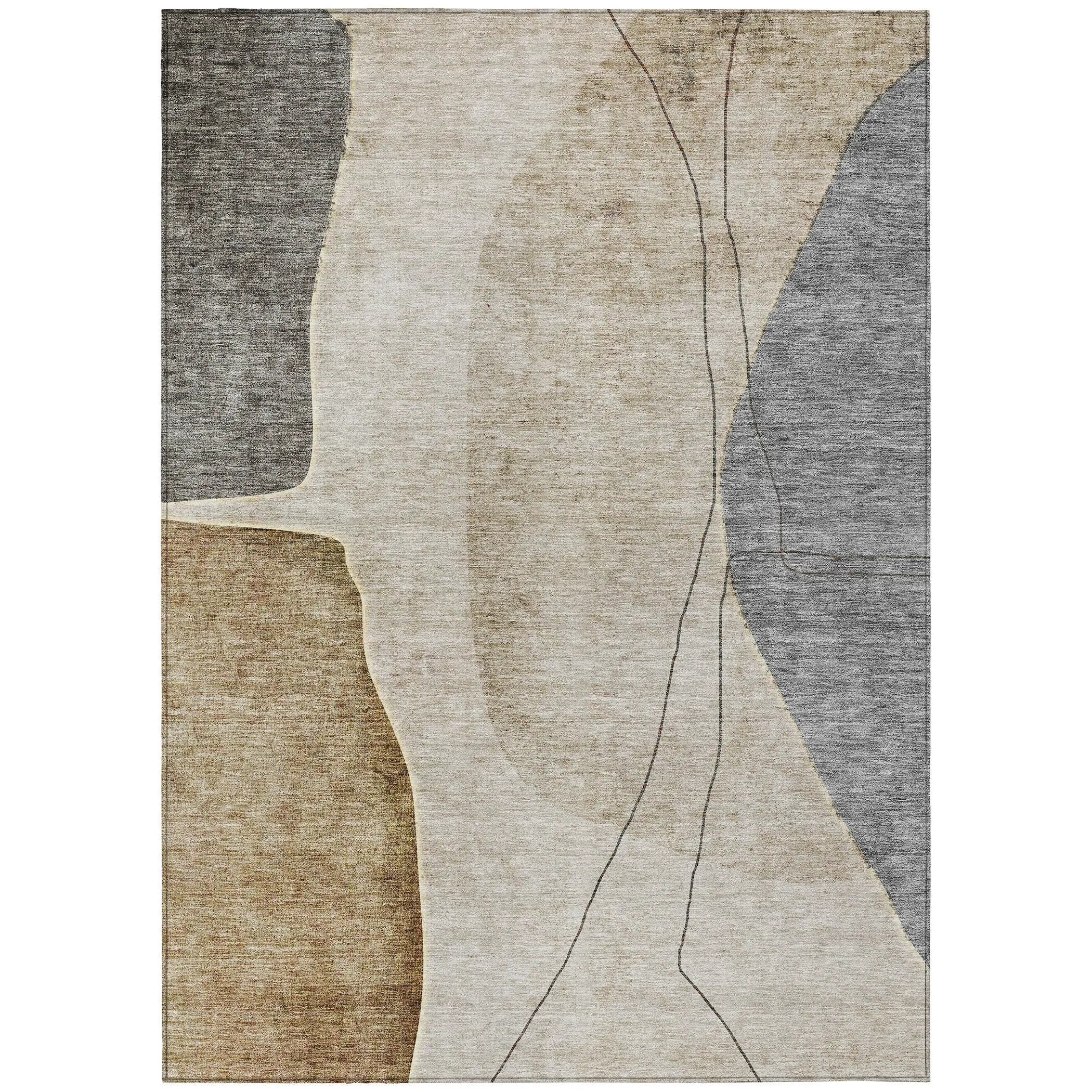 Machine Washable Indoor/ Outdoor Chantille Modern Abstract Rug