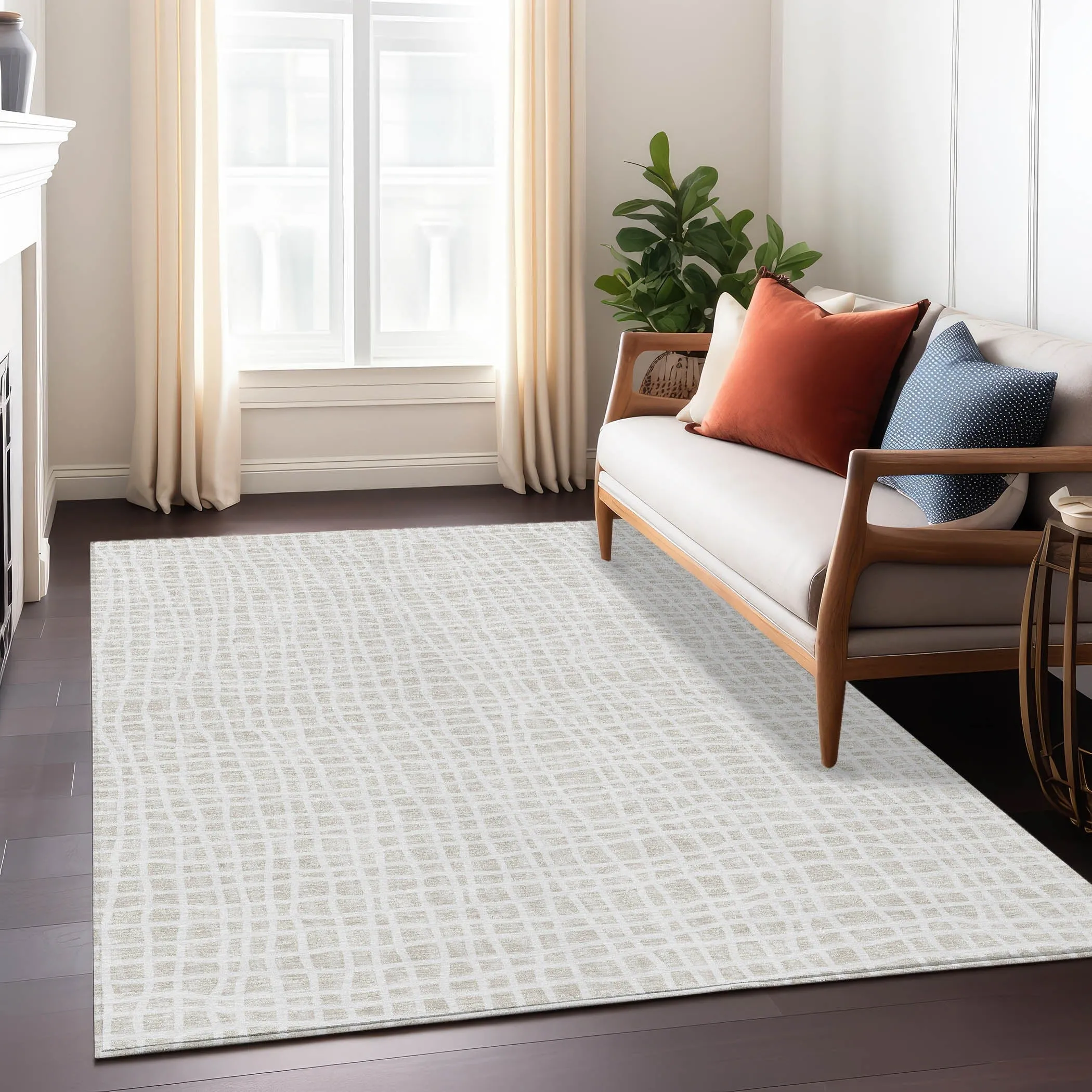 Machine Washable Indoor/ Outdoor Chantille Modern Abstract Rug