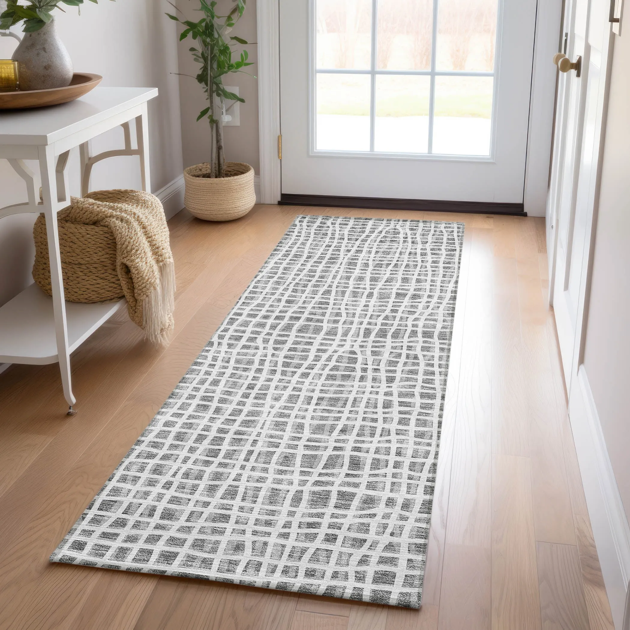 Machine Washable Indoor/ Outdoor Chantille Modern Abstract Rug