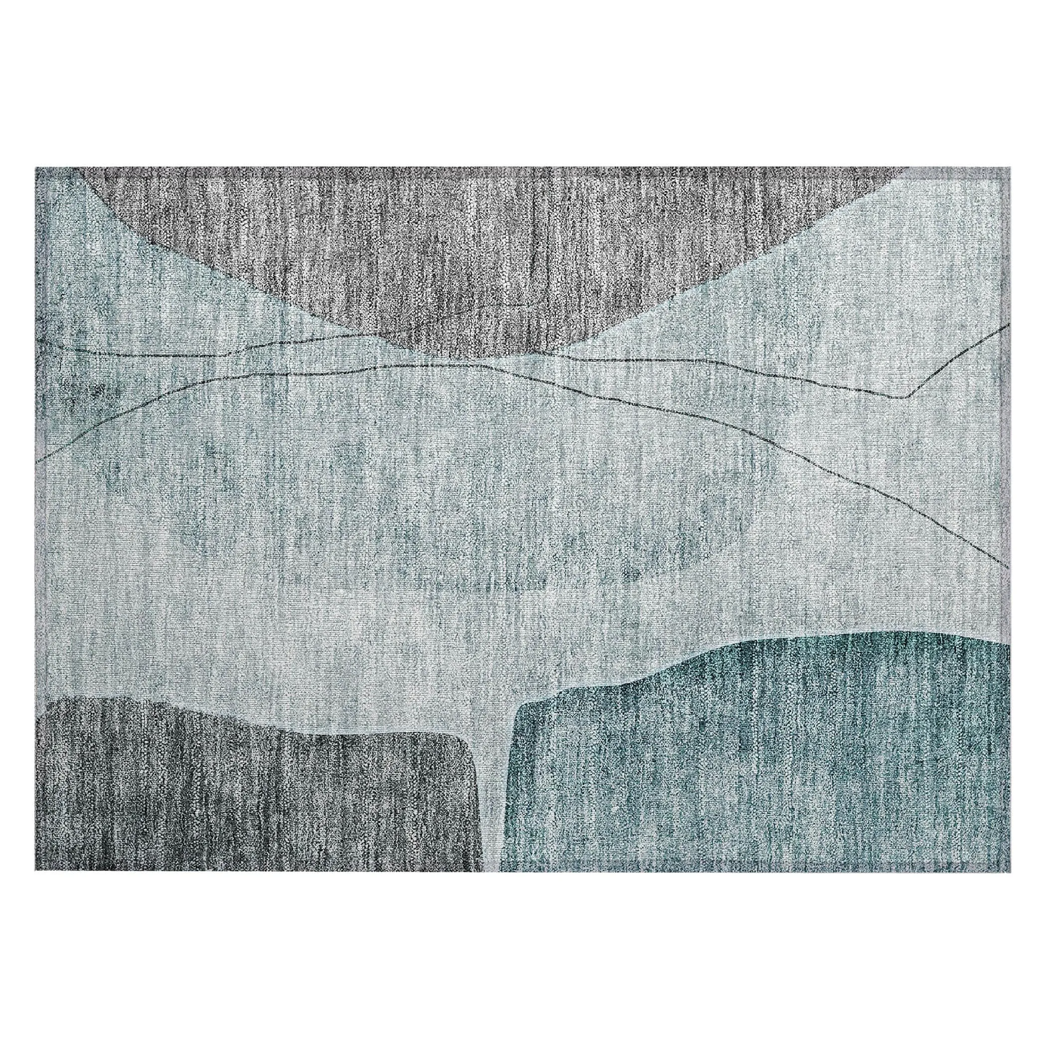 Machine Washable Indoor/ Outdoor Chantille Modern Abstract Rug
