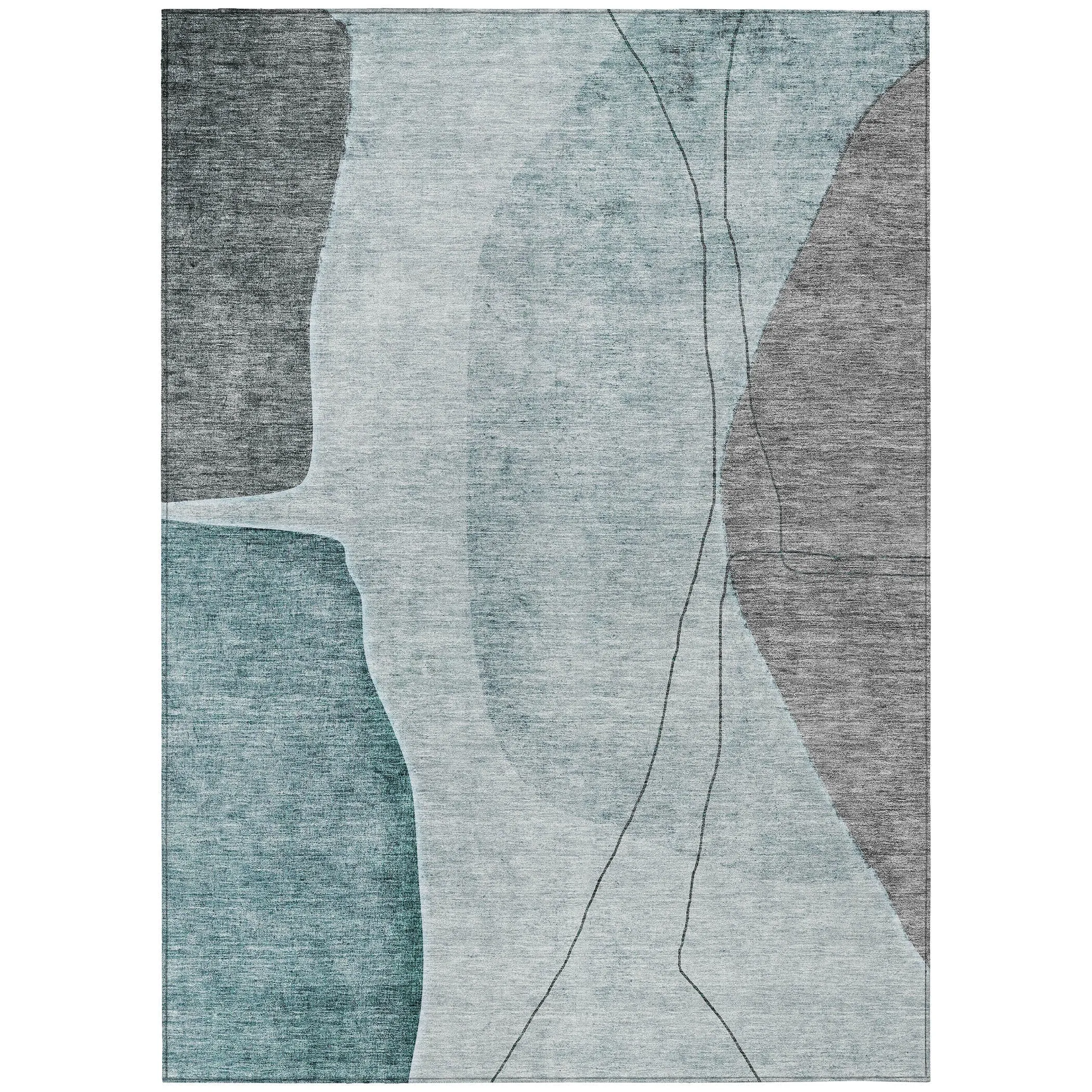Machine Washable Indoor/ Outdoor Chantille Modern Abstract Rug