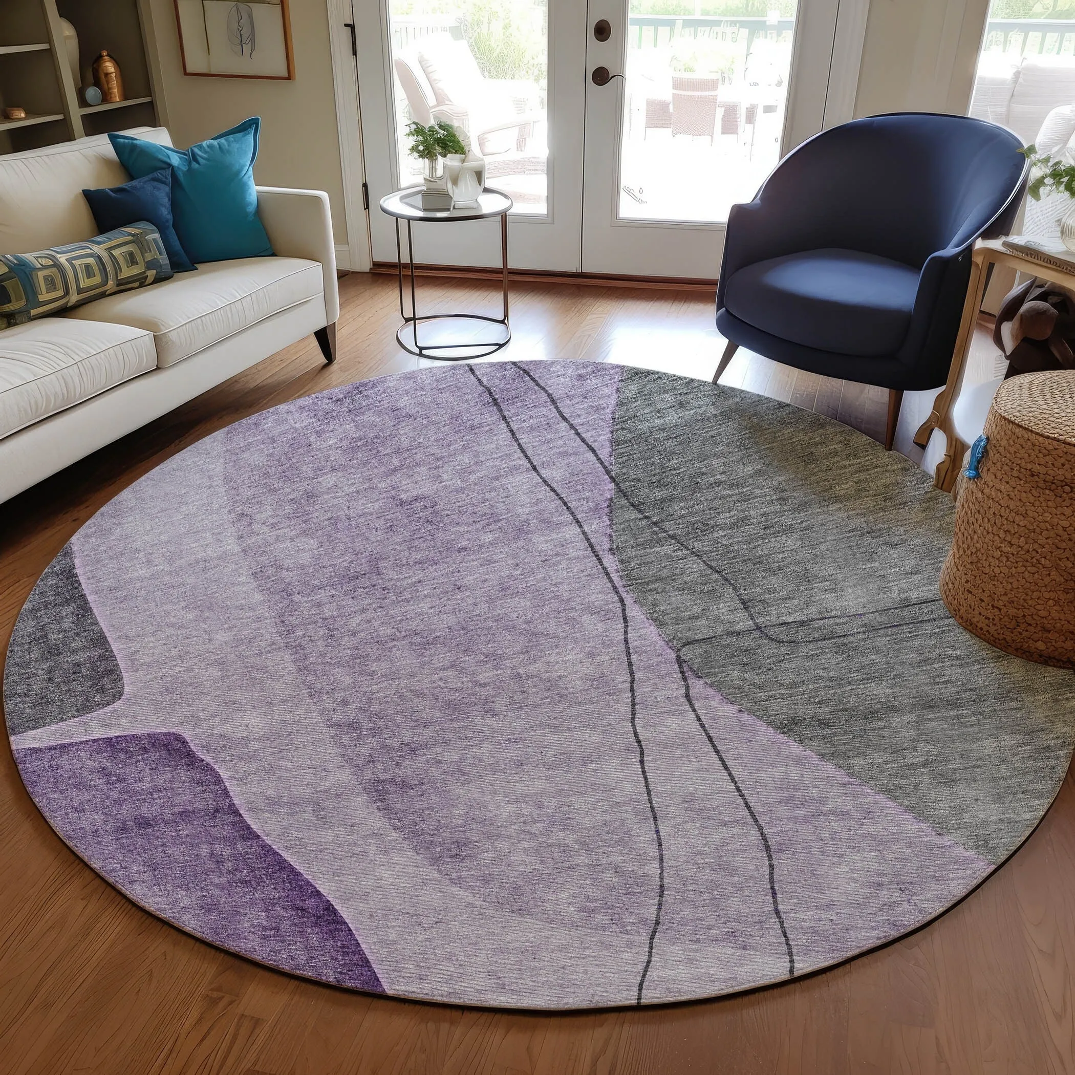 Machine Washable Indoor/ Outdoor Chantille Modern Abstract Rug