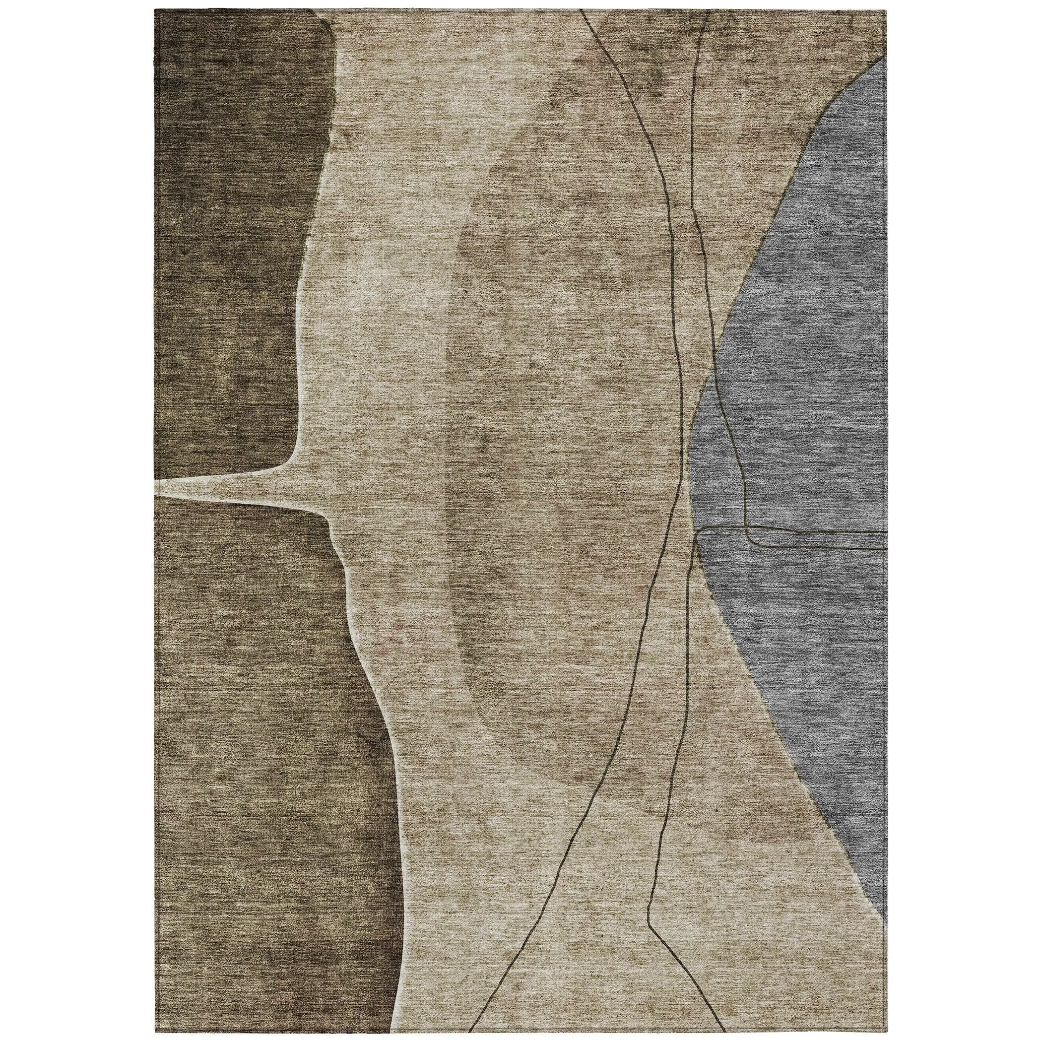 Machine Washable Indoor/ Outdoor Chantille Modern Abstract Rug