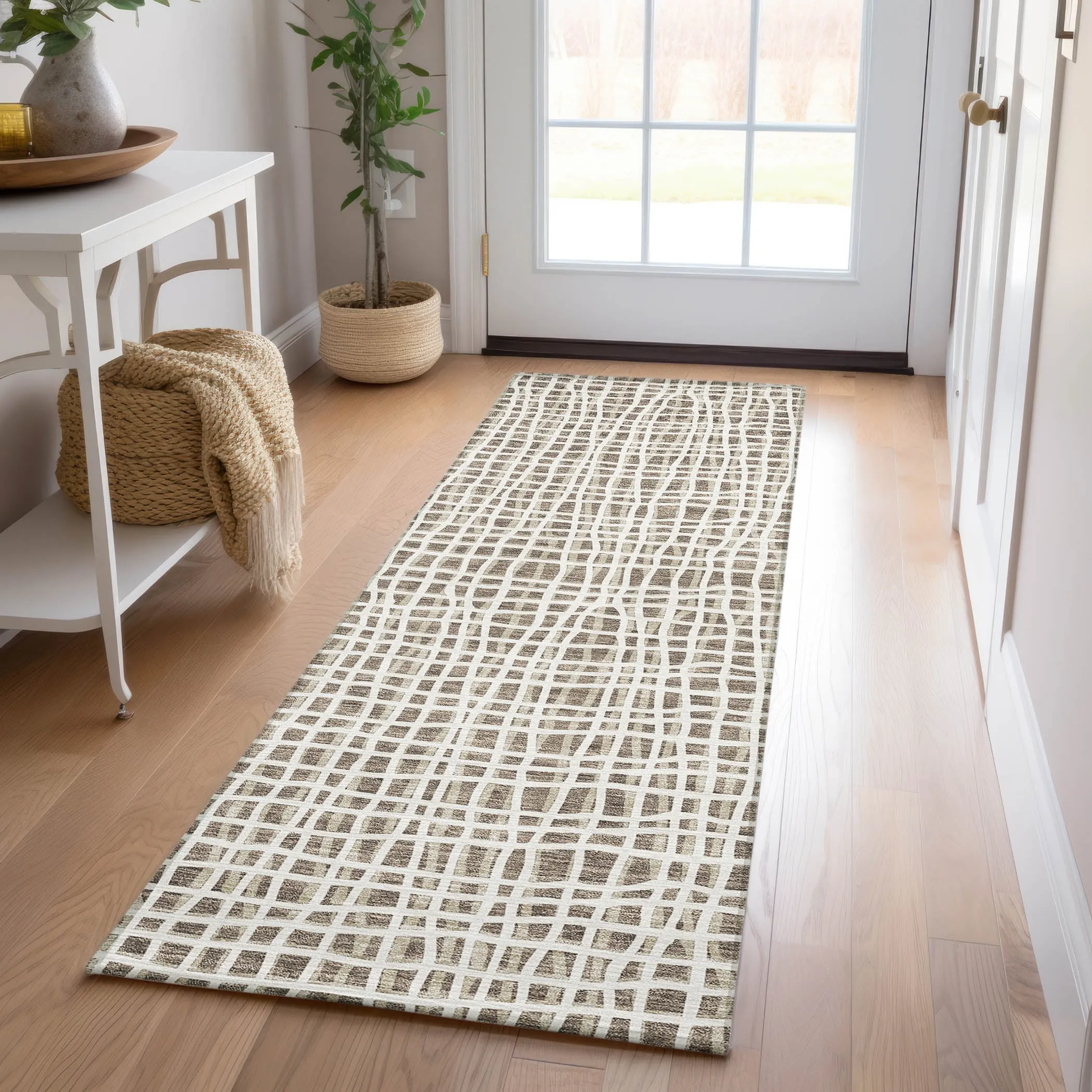 Machine Washable Indoor/ Outdoor Chantille Modern Abstract Rug