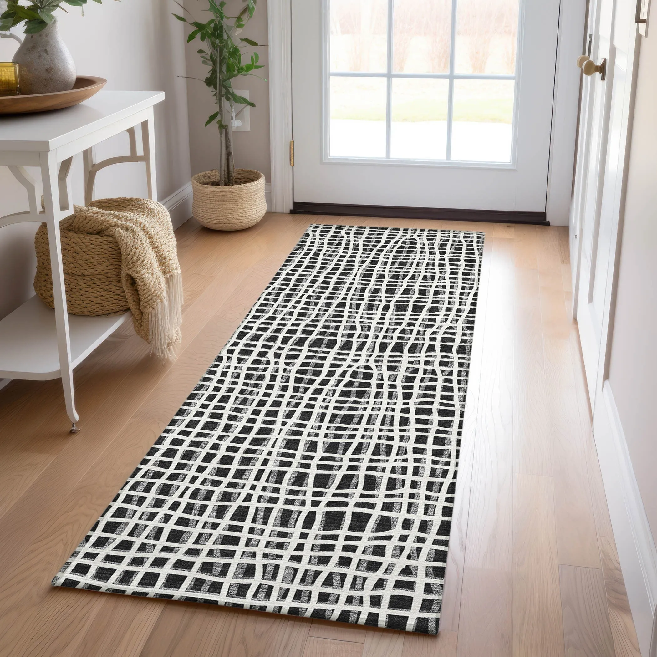 Machine Washable Indoor/ Outdoor Chantille Modern Abstract Rug