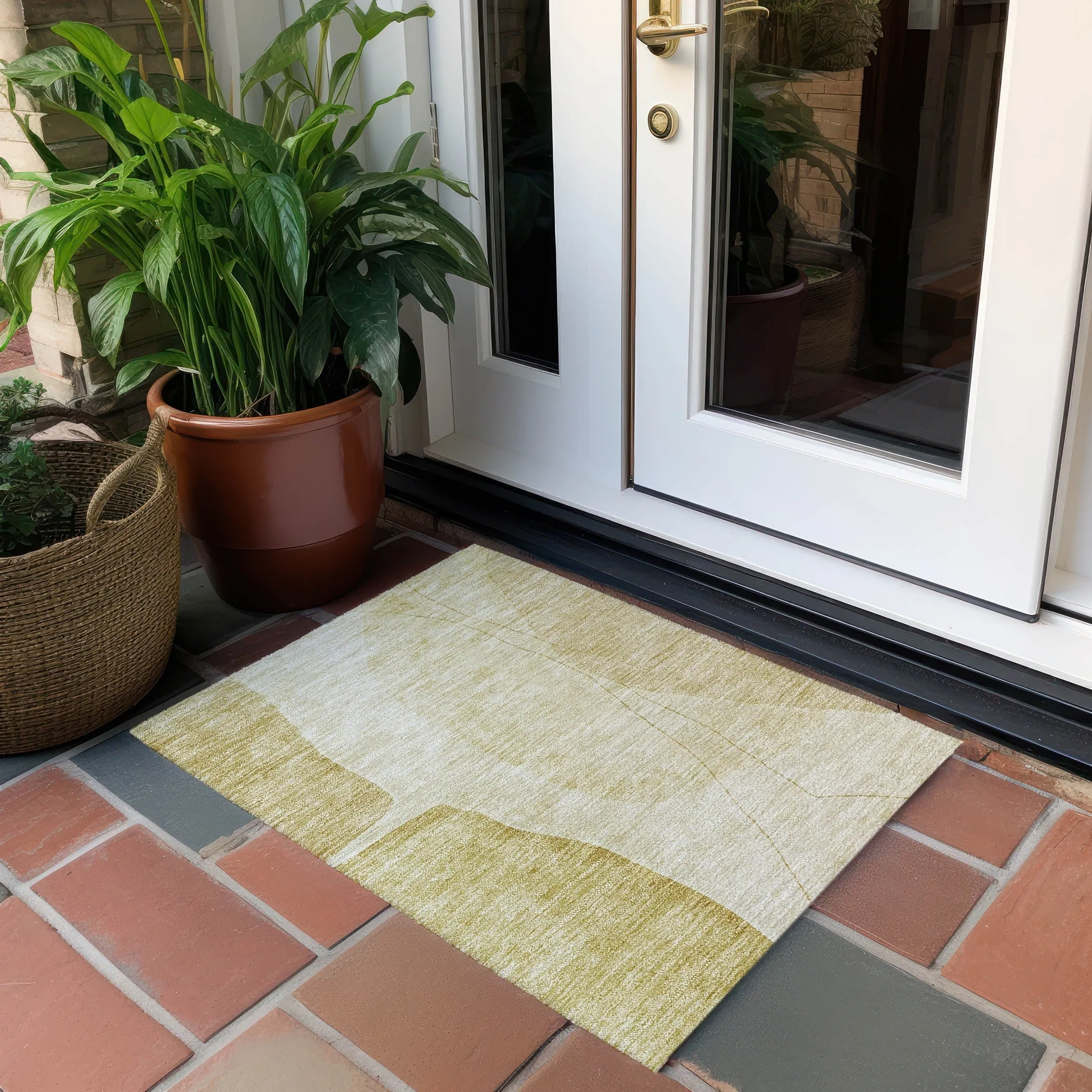Machine Washable Indoor/ Outdoor Chantille Modern Abstract Rug