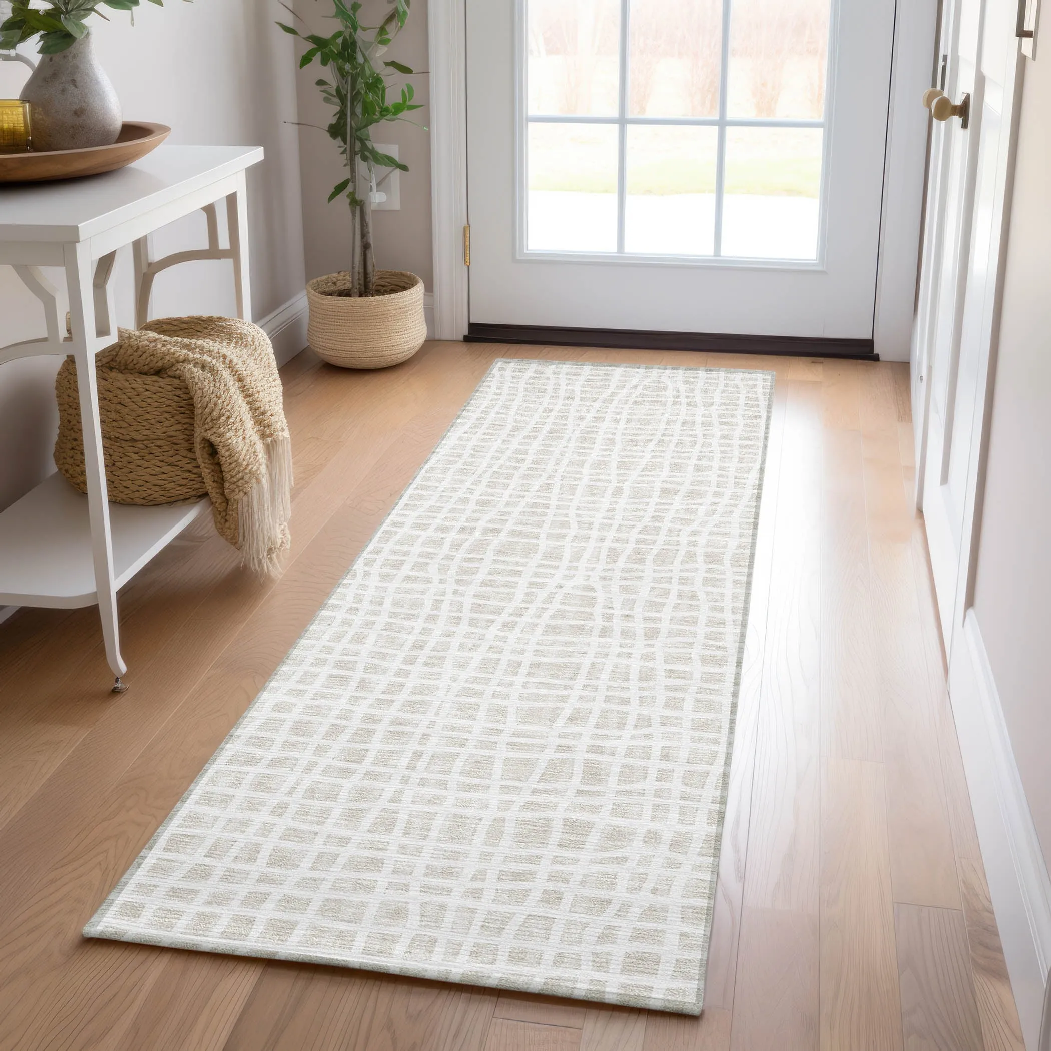 Machine Washable Indoor/ Outdoor Chantille Modern Abstract Rug