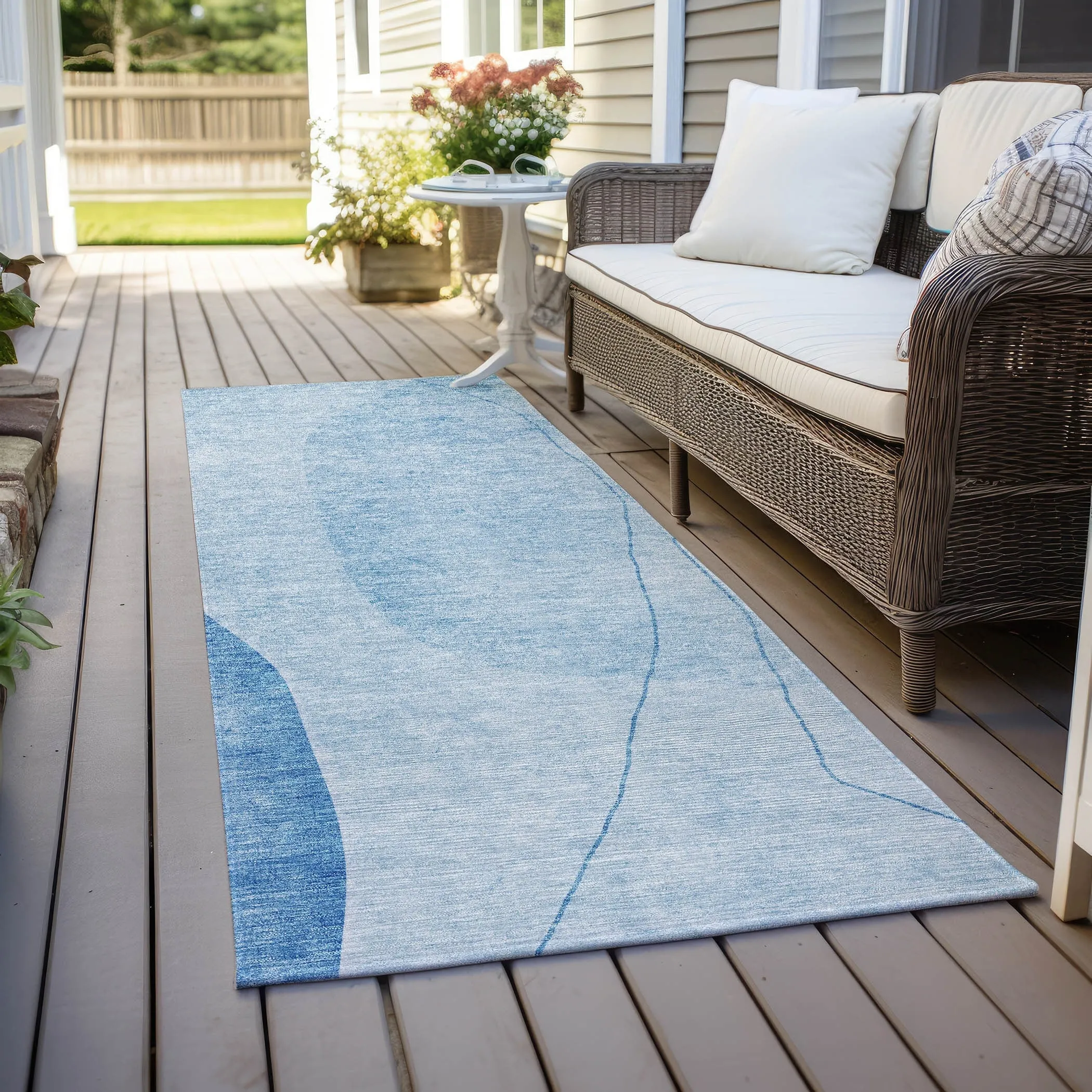 Machine Washable Indoor/ Outdoor Chantille Modern Abstract Rug
