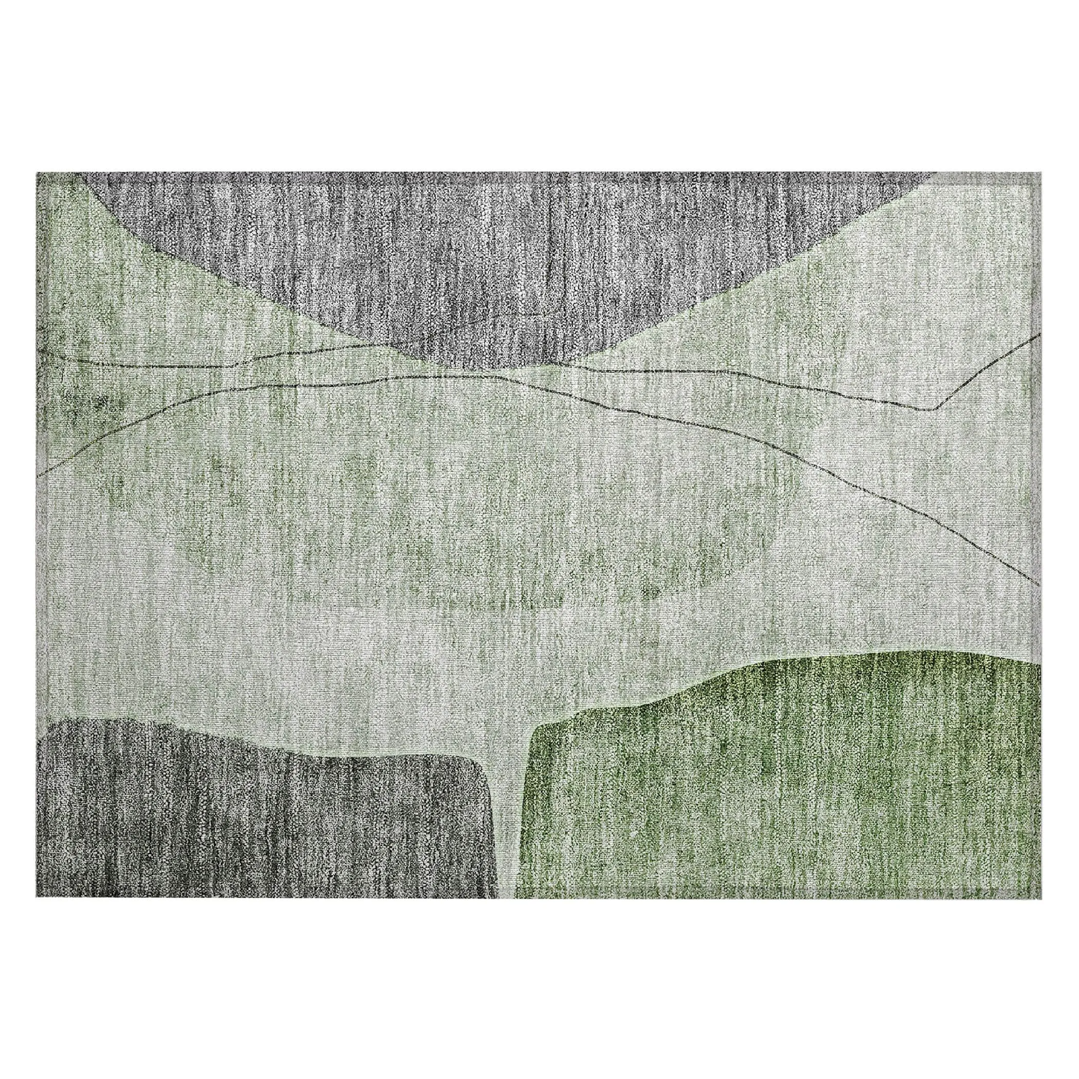 Machine Washable Indoor/ Outdoor Chantille Modern Abstract Rug
