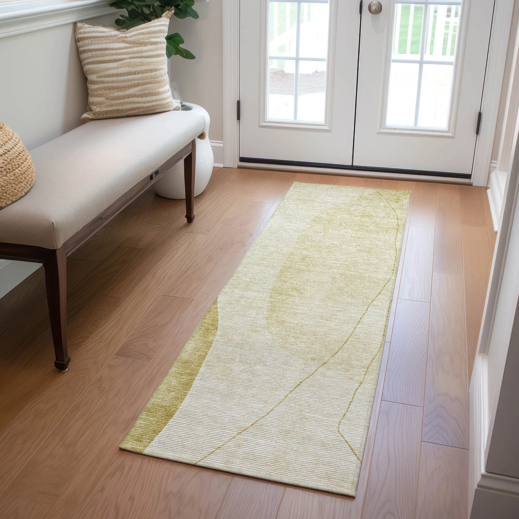 Machine Washable Indoor/ Outdoor Chantille Modern Abstract Rug