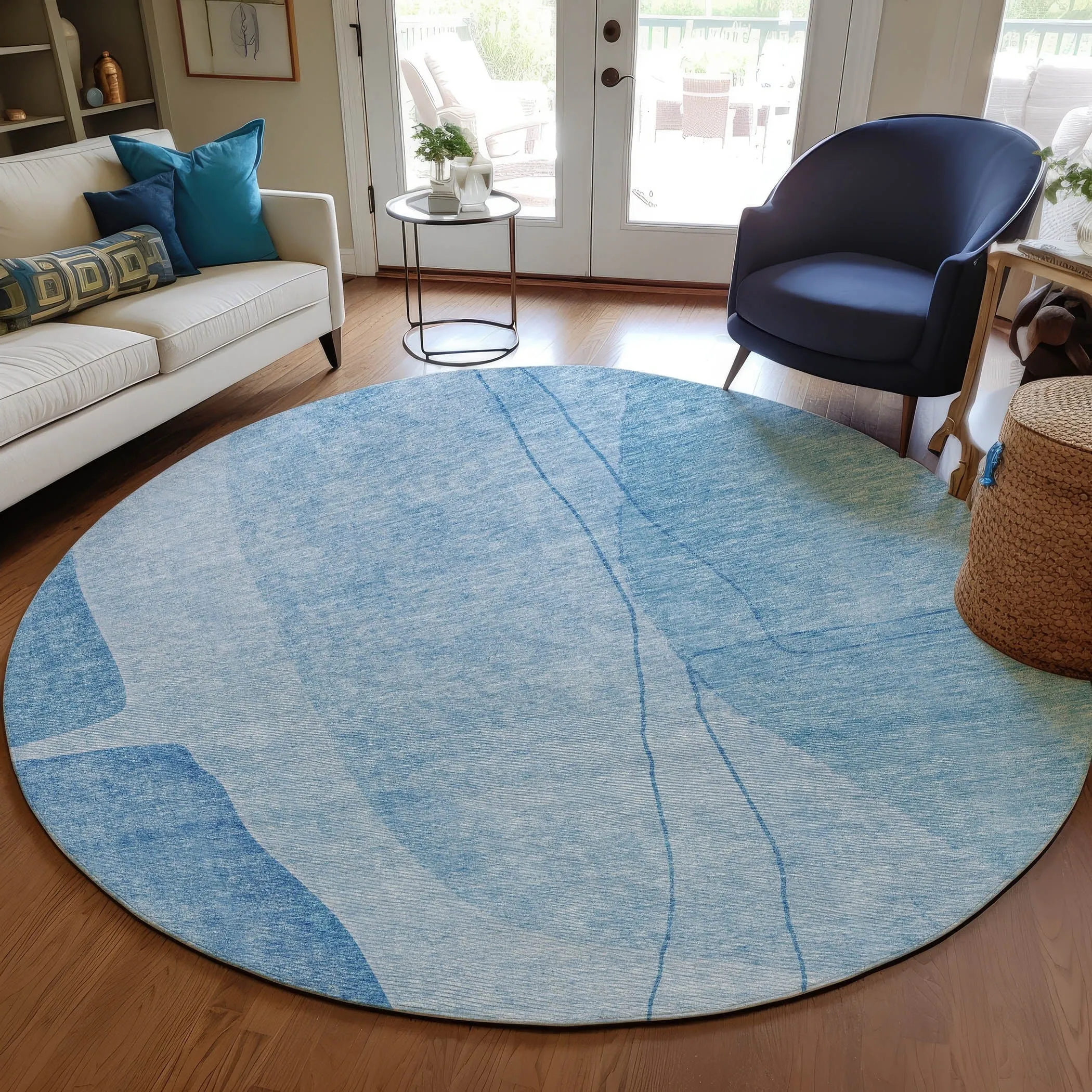 Machine Washable Indoor/ Outdoor Chantille Modern Abstract Rug