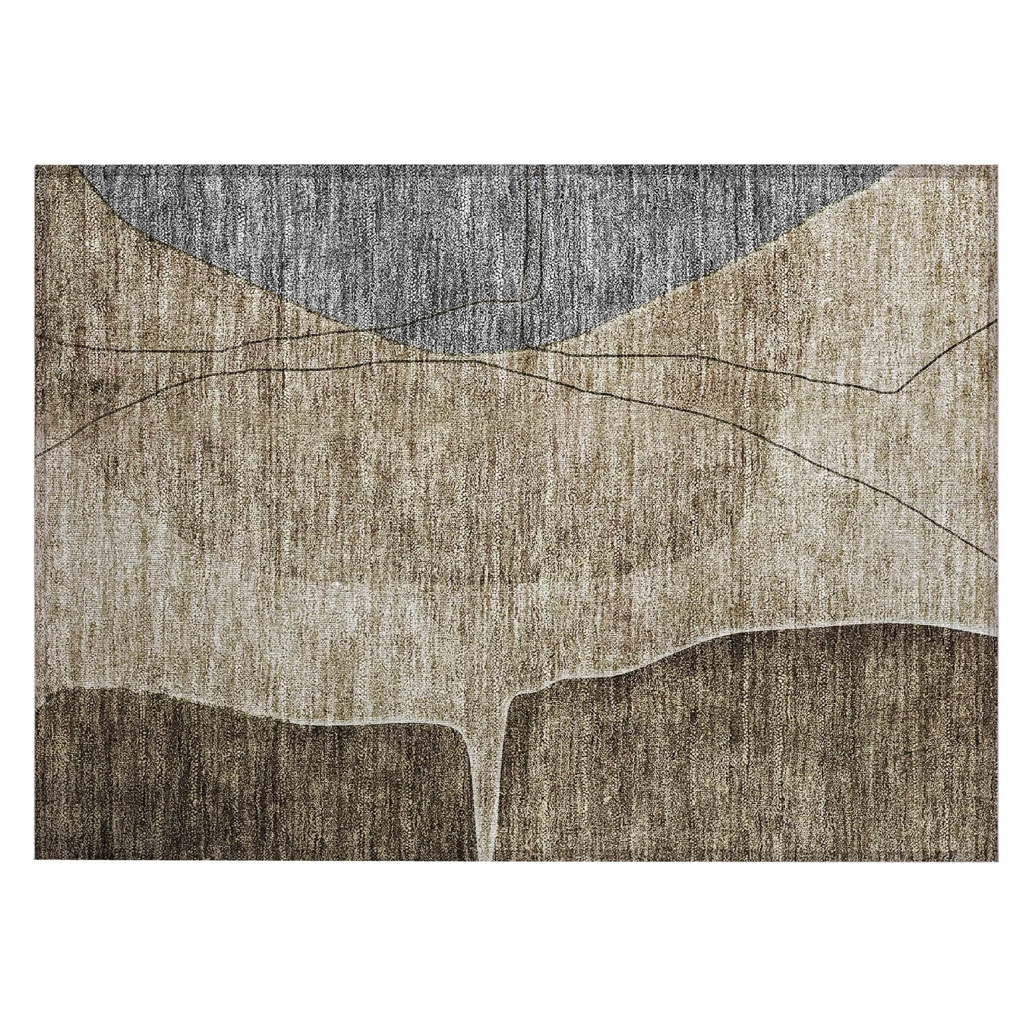 Machine Washable Indoor/ Outdoor Chantille Modern Abstract Rug