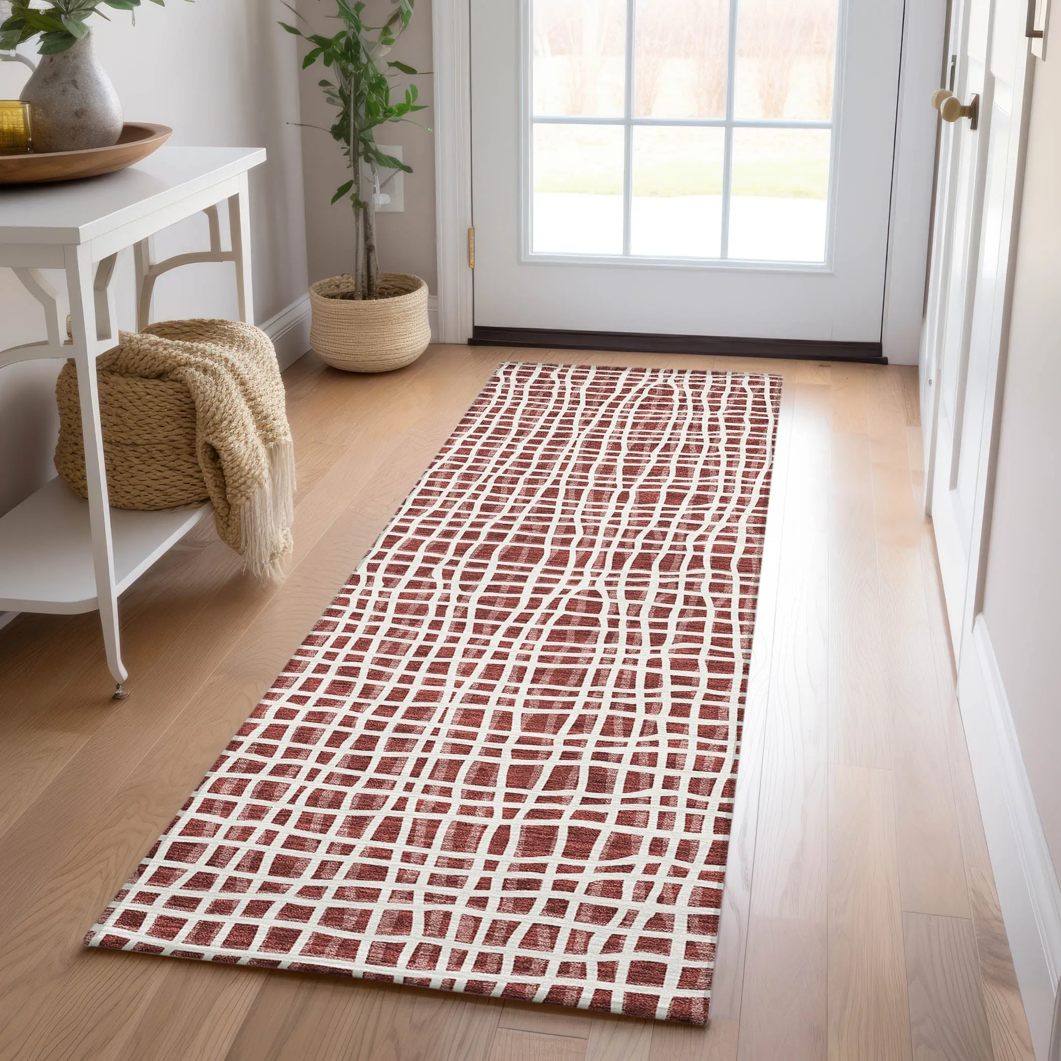 Machine Washable Indoor/ Outdoor Chantille Modern Abstract Rug
