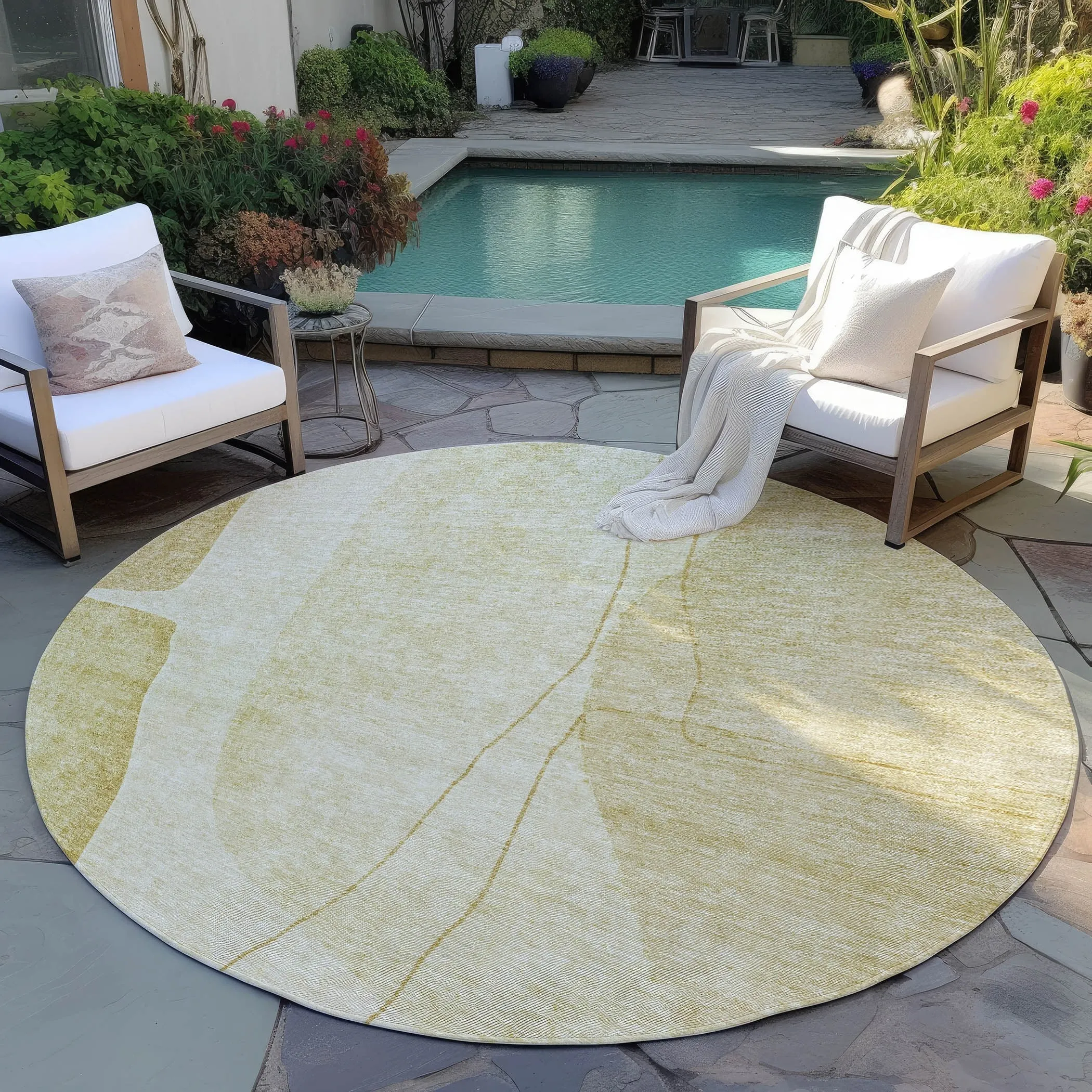 Machine Washable Indoor/ Outdoor Chantille Modern Abstract Rug