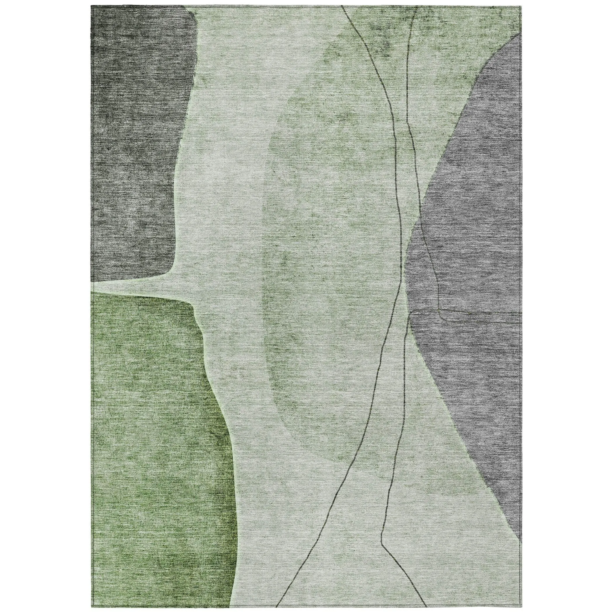 Machine Washable Indoor/ Outdoor Chantille Modern Abstract Rug
